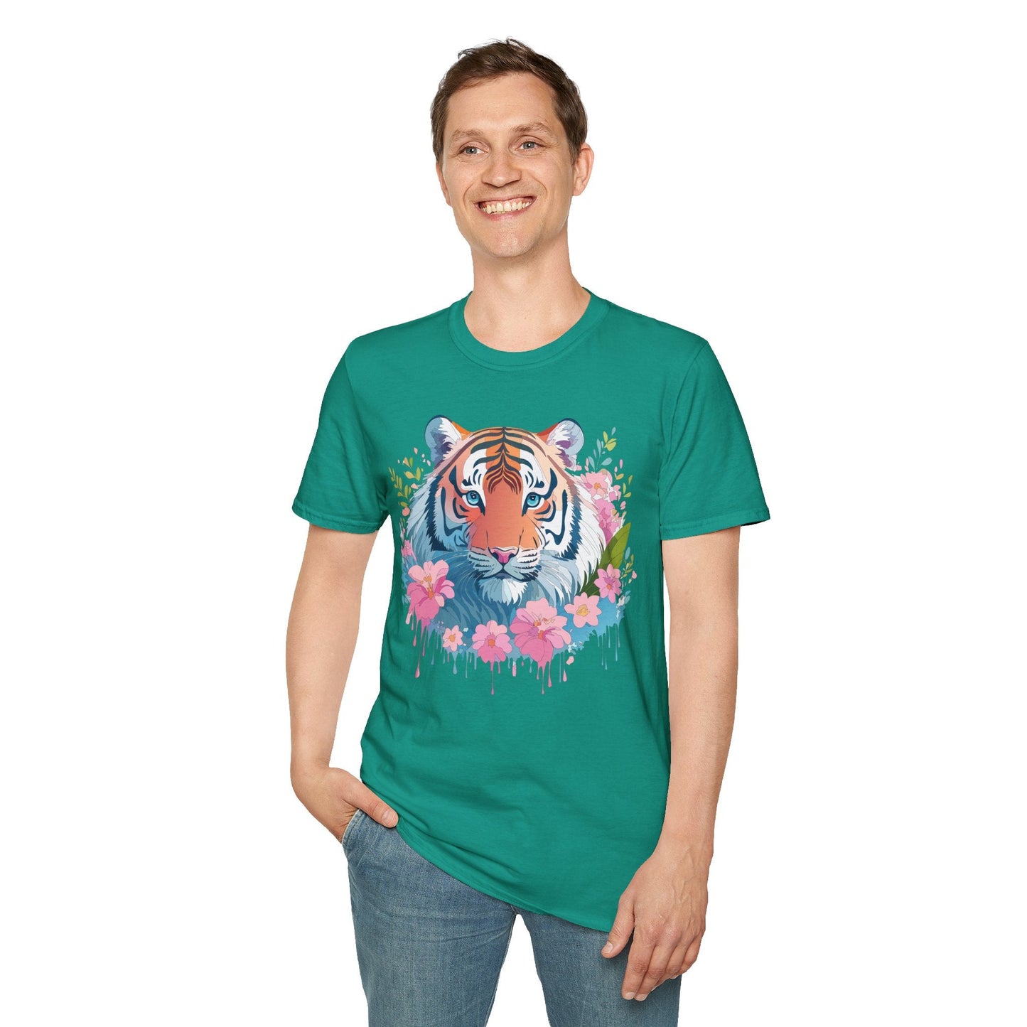 Unisex Tiger Shirt Gildan Softstyle 64000 Cotton Tee Everyday Comfort