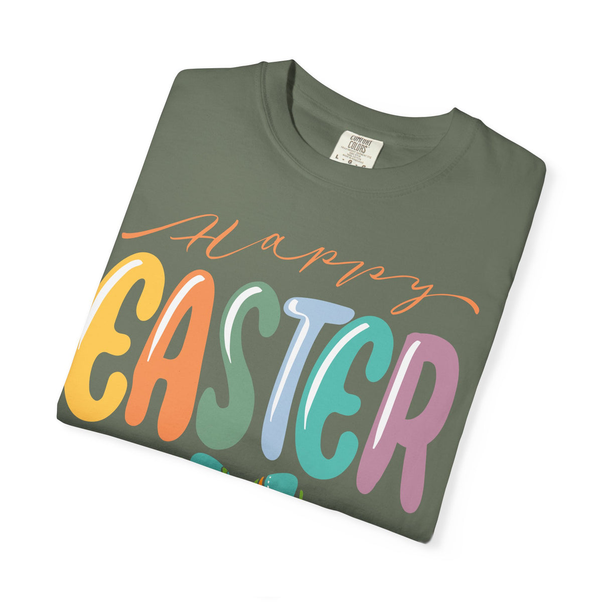 Happy Easter T-Shirt, Tee Shirt with Easter Signature, T Shirt with Easter Prints, Tee Shirt with Easter Design
