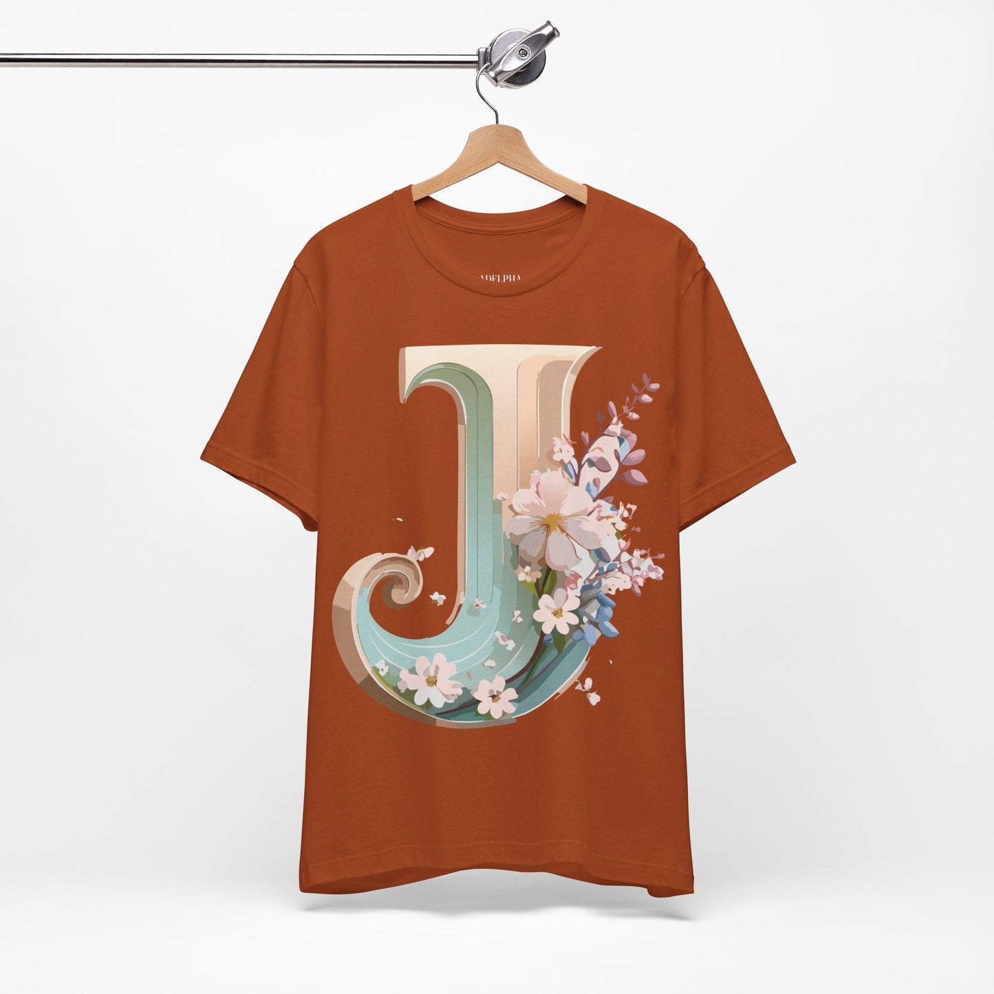 Letter J Graphic Tee Unisex Vintage Inspired Art From Adelpha Short Sleeve Shirt