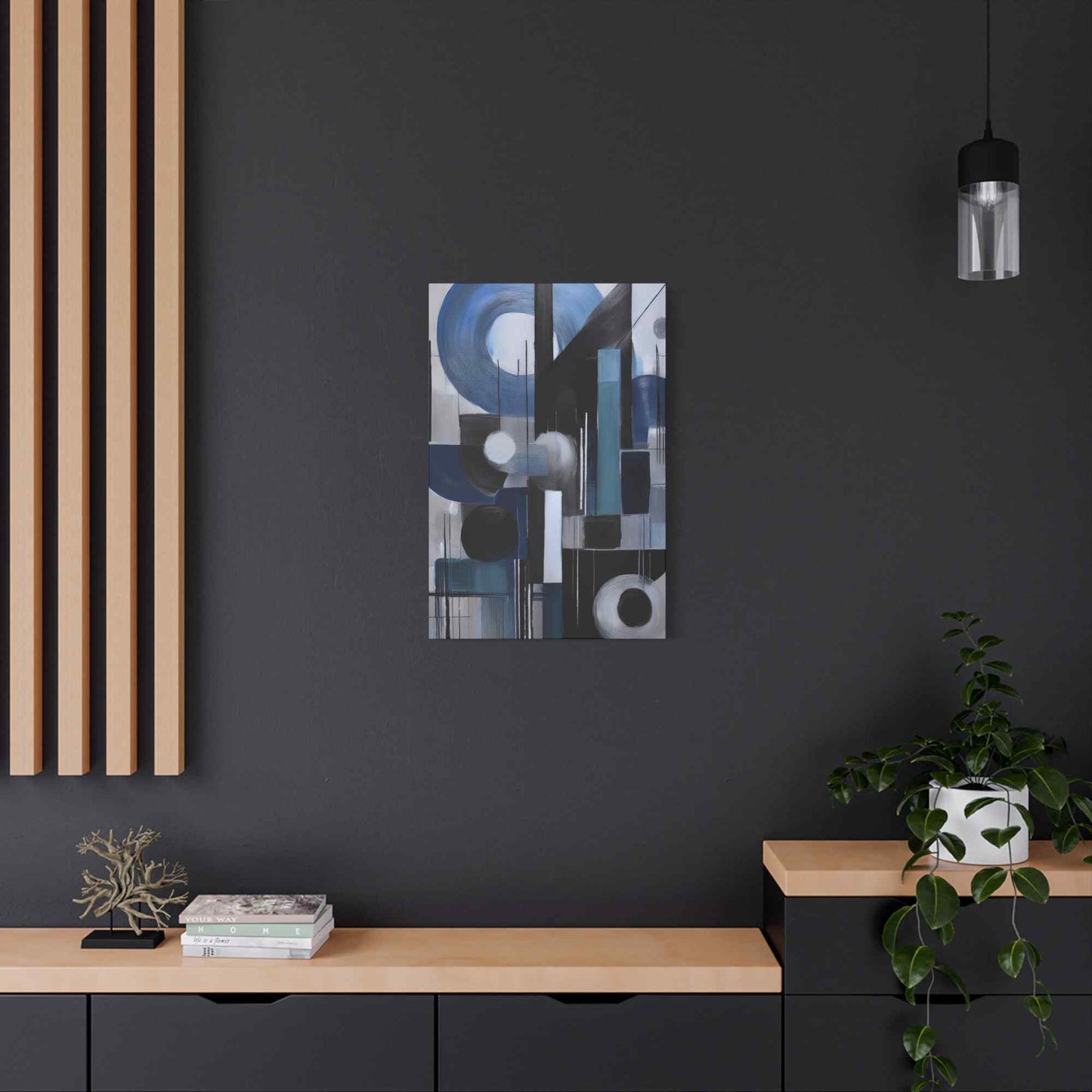 Blue Abstract Painting Print Canvas 20x24,20x30,24x30, 24x32,24x36,30x40, 32x48,36x48,40x60 Pine-Wood Inner Frame ABS-28