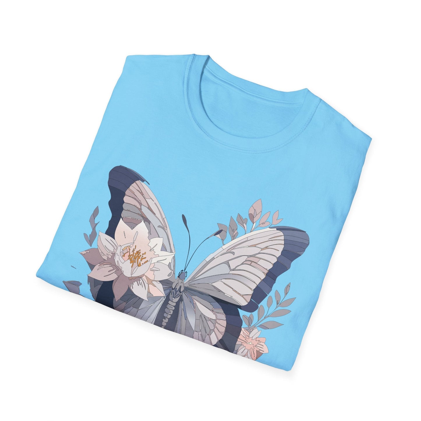 Butterfly T Shirt Unisex Monarch Print Softstyle Cotton Tee for Everyday Comfort