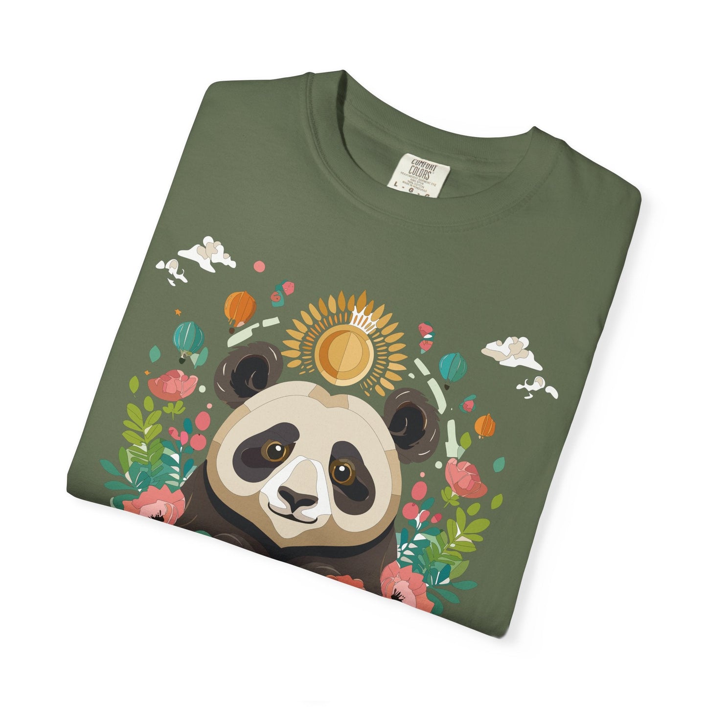 Panda Portrait Graphic T-Shirt Unisex Cotton Floral Animal Art Tee p4