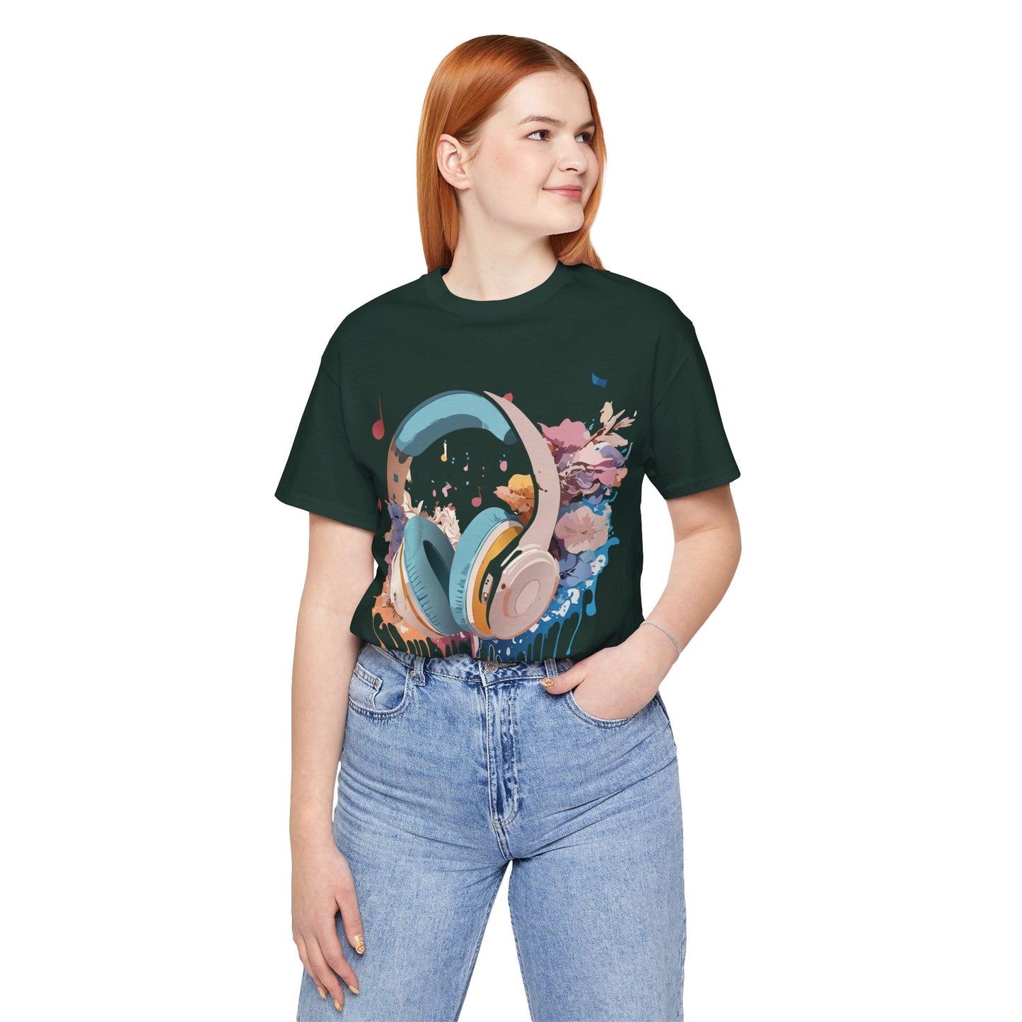 Music Graphic Unisex 100 Cotton Vintage Art with Musical Elements Tee 1