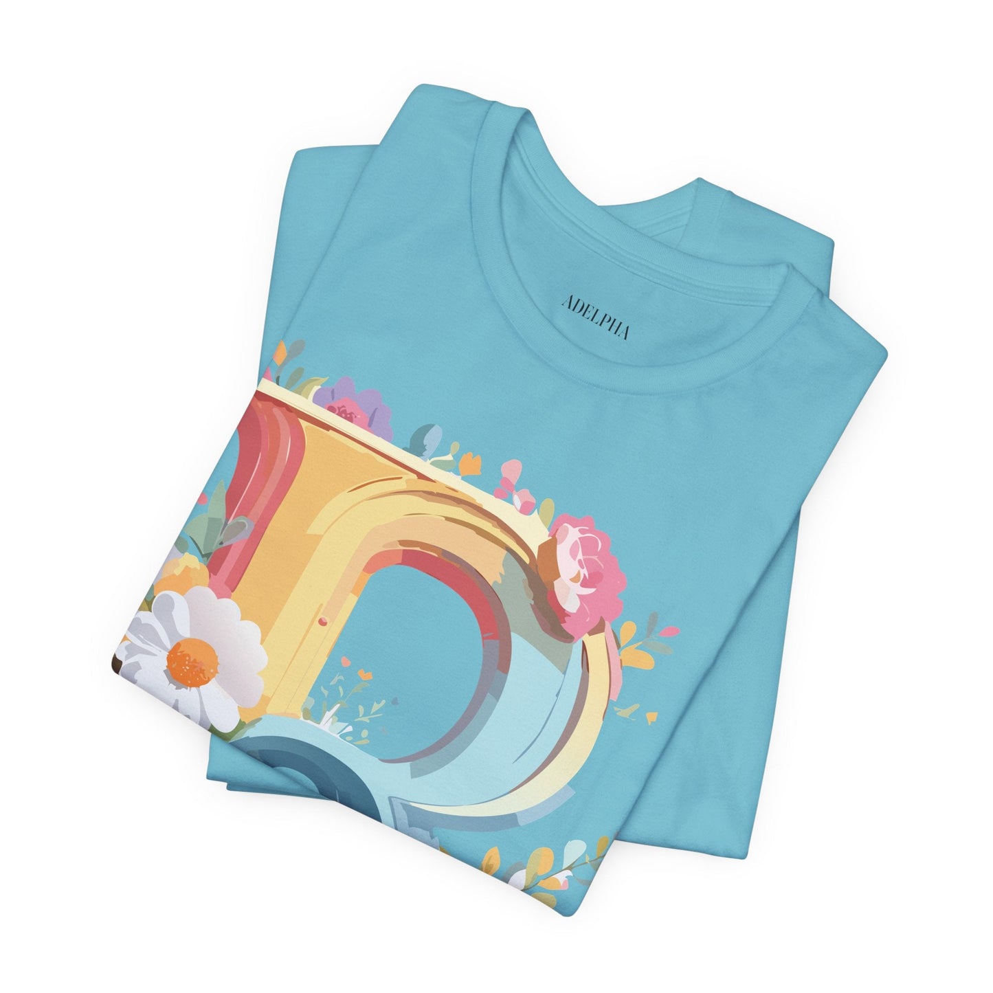 Adelpha Letter R Graphic Tee Unisex Short Sleeve Vintage Style Art Design Artwork Premium Fit