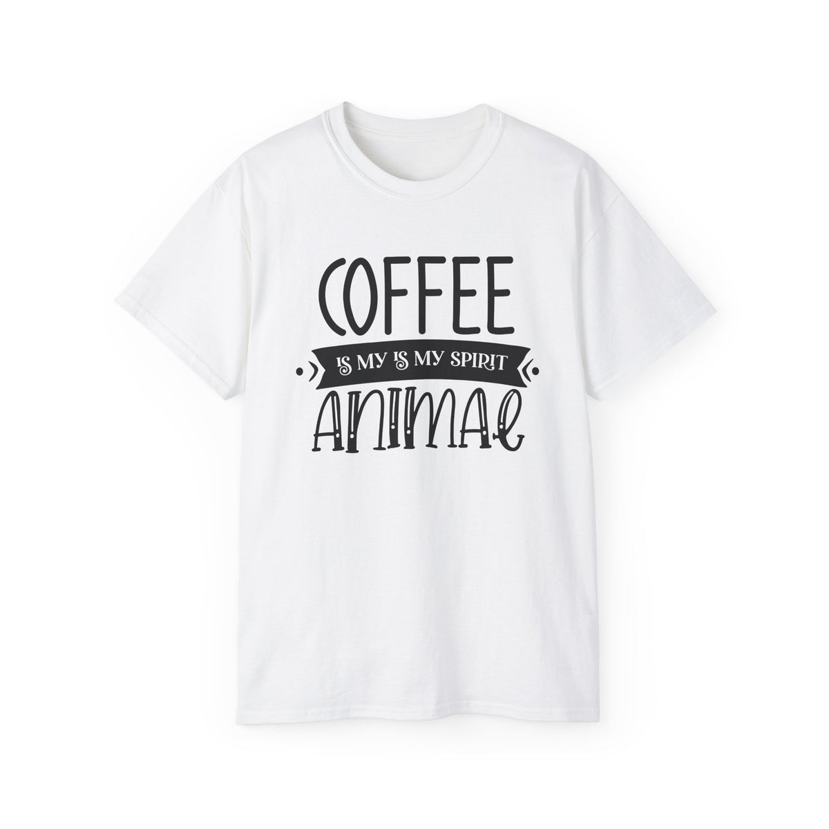 Coffee Is My Spirit Animal Tee | Funny Coffee Shirt, Typography Design