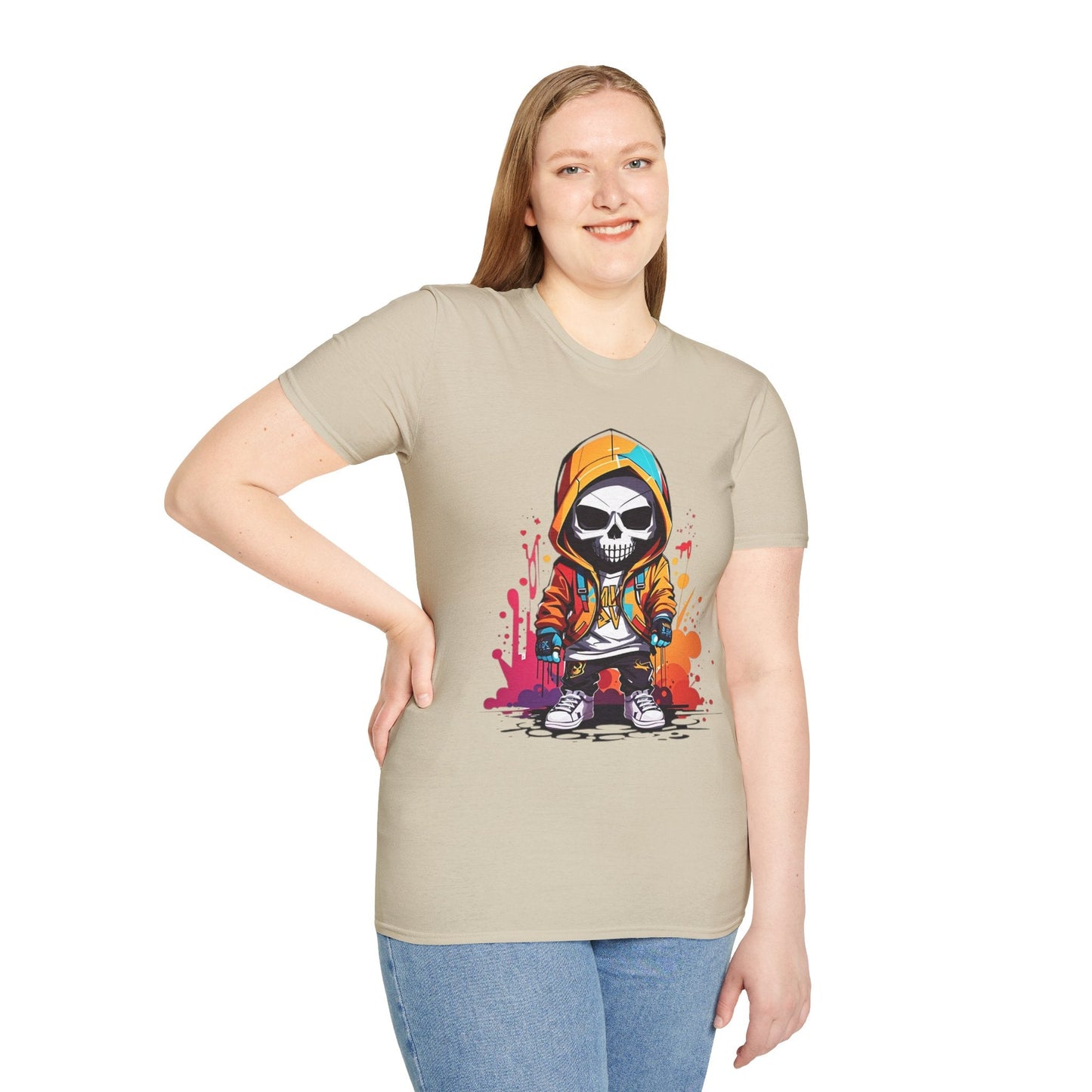 Skull Graphic Unisex Cotton T-shirt with Skeleton Artwork Design 30