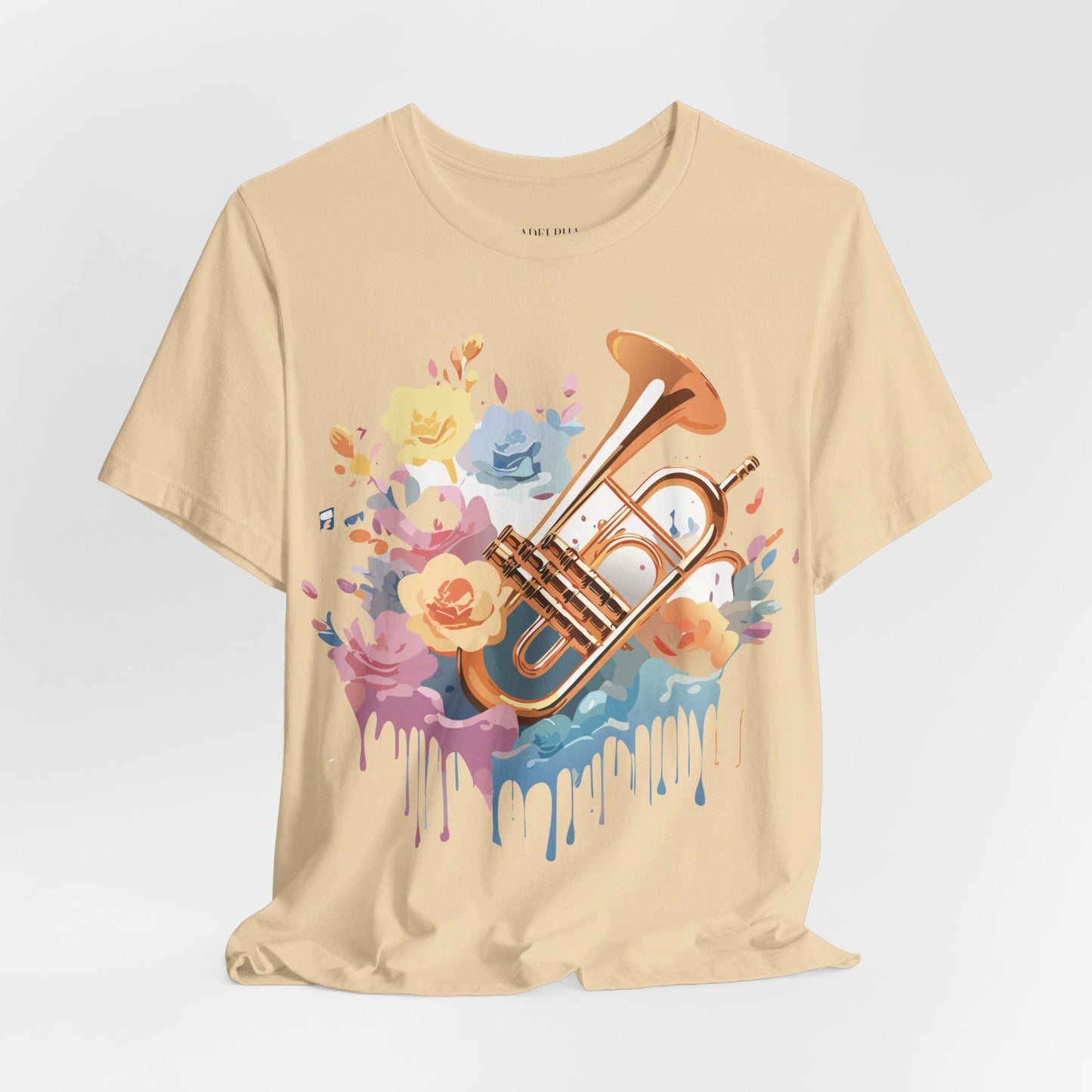 Music Graphic Unisex 100 Cotton Vintage Art with Musical Elements Tee 137