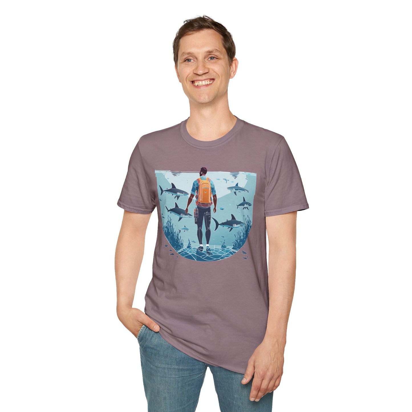 Ocean Tee Shirt Unisex Softstyle T Shirt With Ocean Art Design U Boat Theme Graphic Artwork Edition