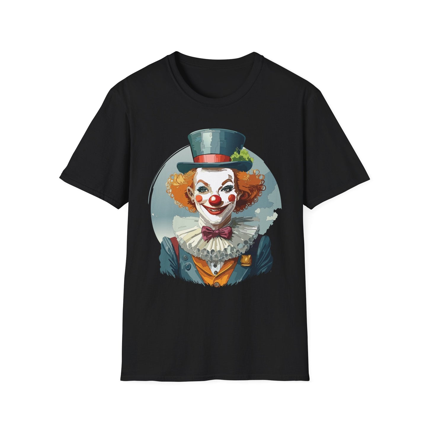 Unisex Clown Shirt Funny Man Circus Design Hundred Percent Ring Spun Cotton Gildan Softstyle Tee