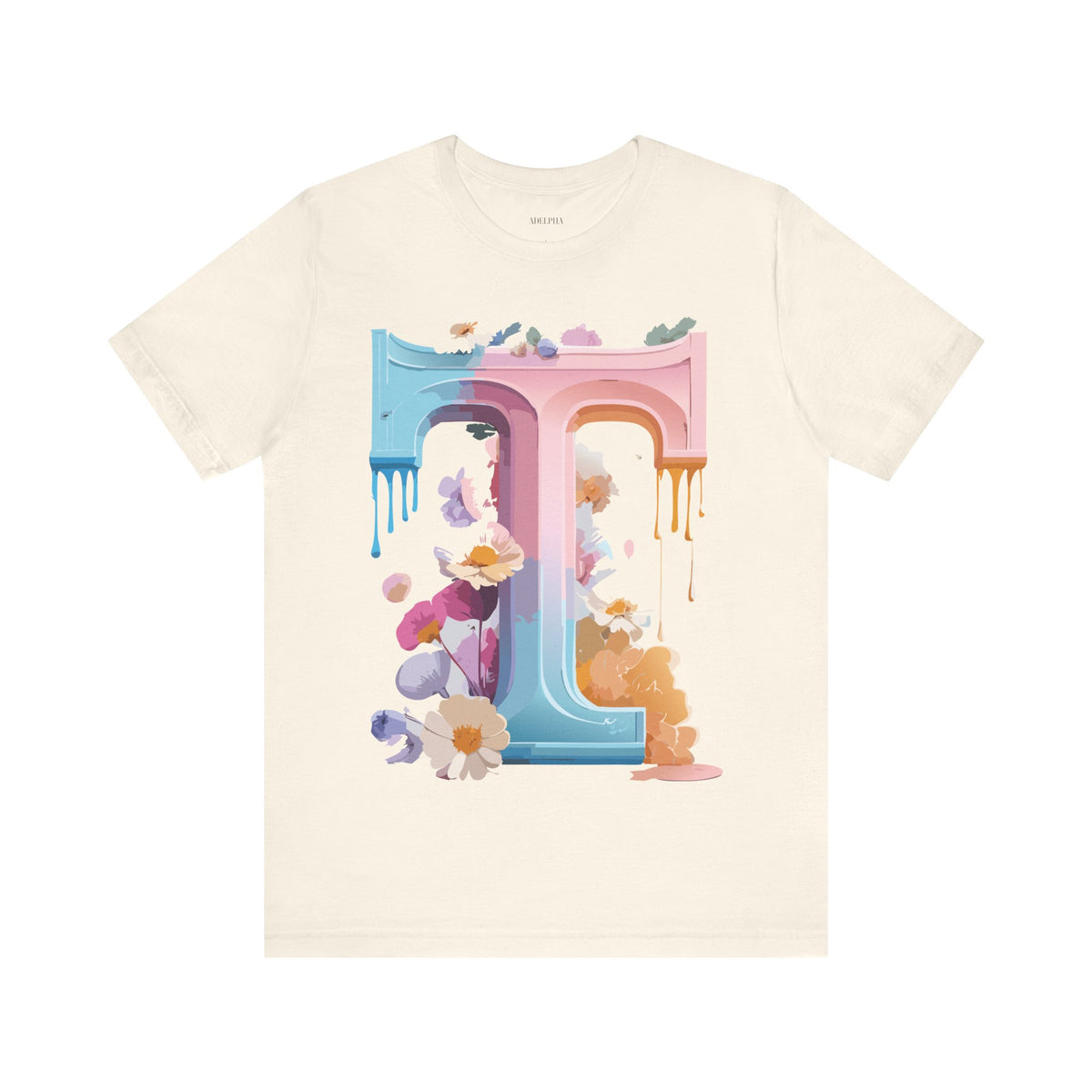 Letter T Graphic Unisex Cotton Bella+Canvas Tee with Art Letter Design