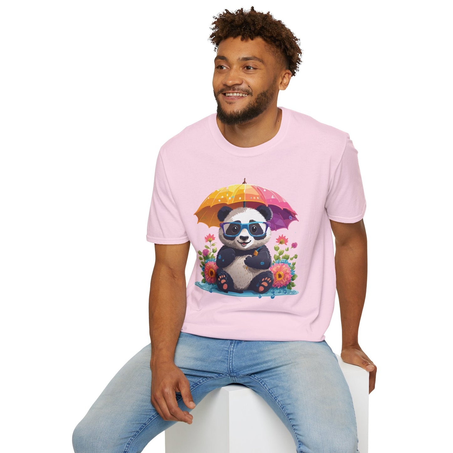 Unisex Panda Shirt Softstyle Tee 100 Percent Ring Spun Cotton Comfortable Animal Tee
