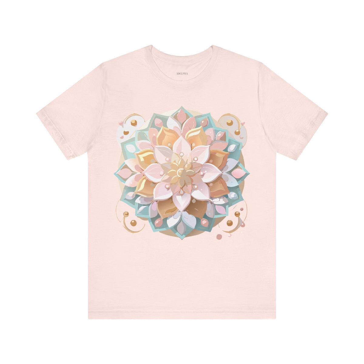Mandala Graphic Unisex Cotton Bella+Canvas Tee with Floral Art Design d19