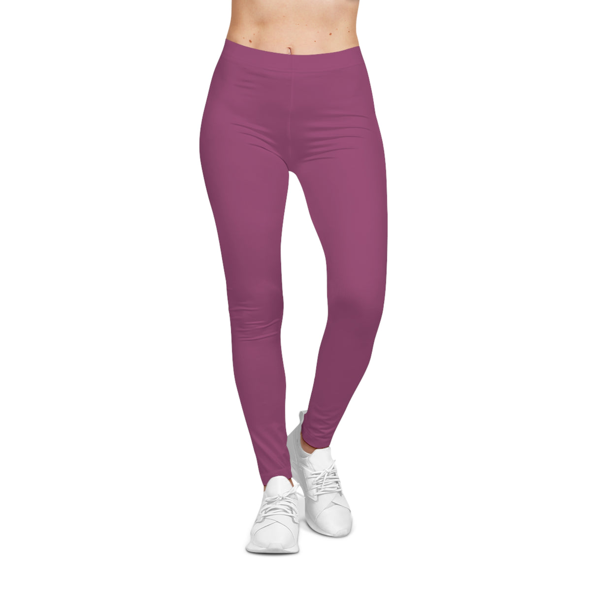 Berry Blush Pink Color Women's Poly-Span Casual Leggings XS-2XL
