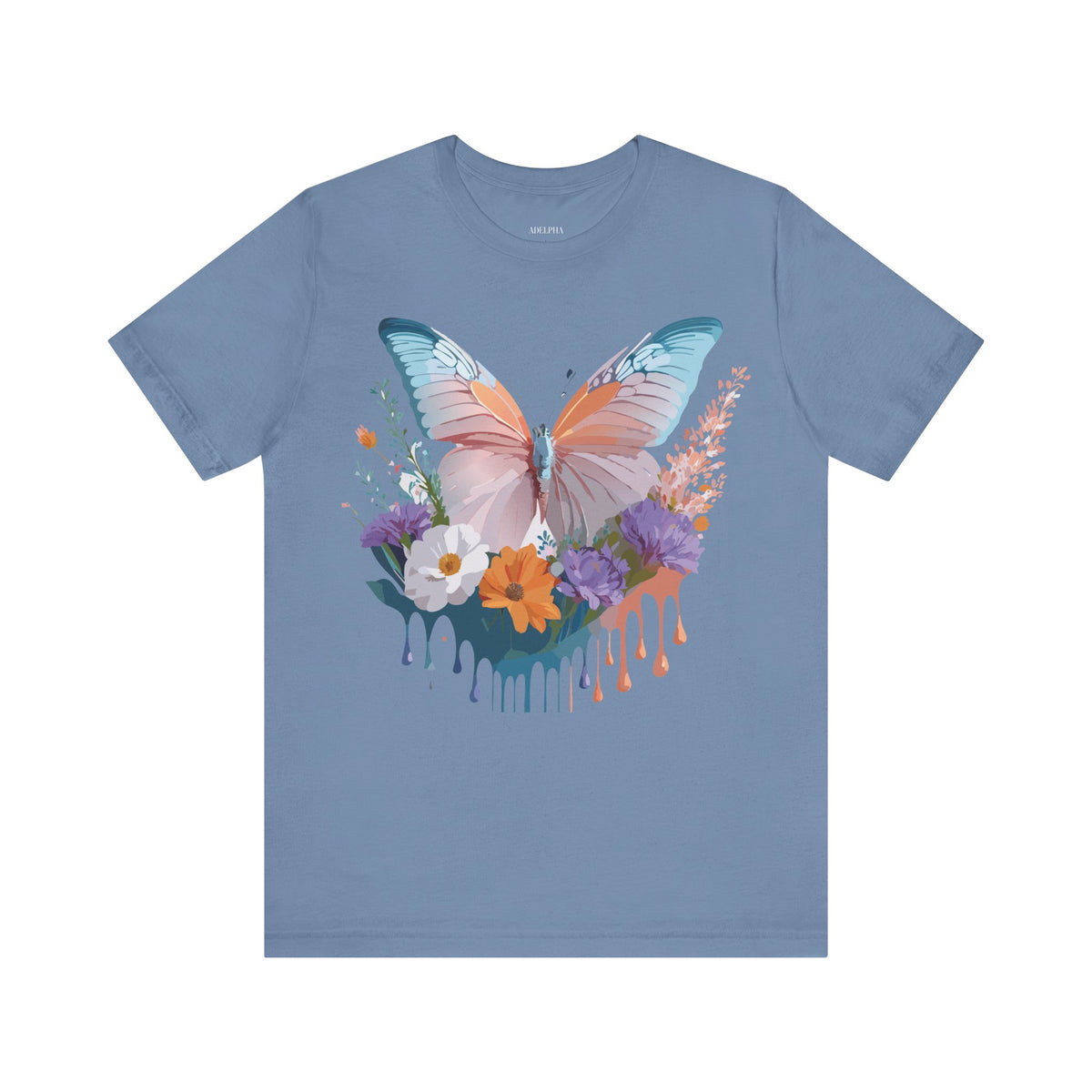 Butterfly Graphic Unisex Cotton Bella+Canvas Tee with Art Design n12