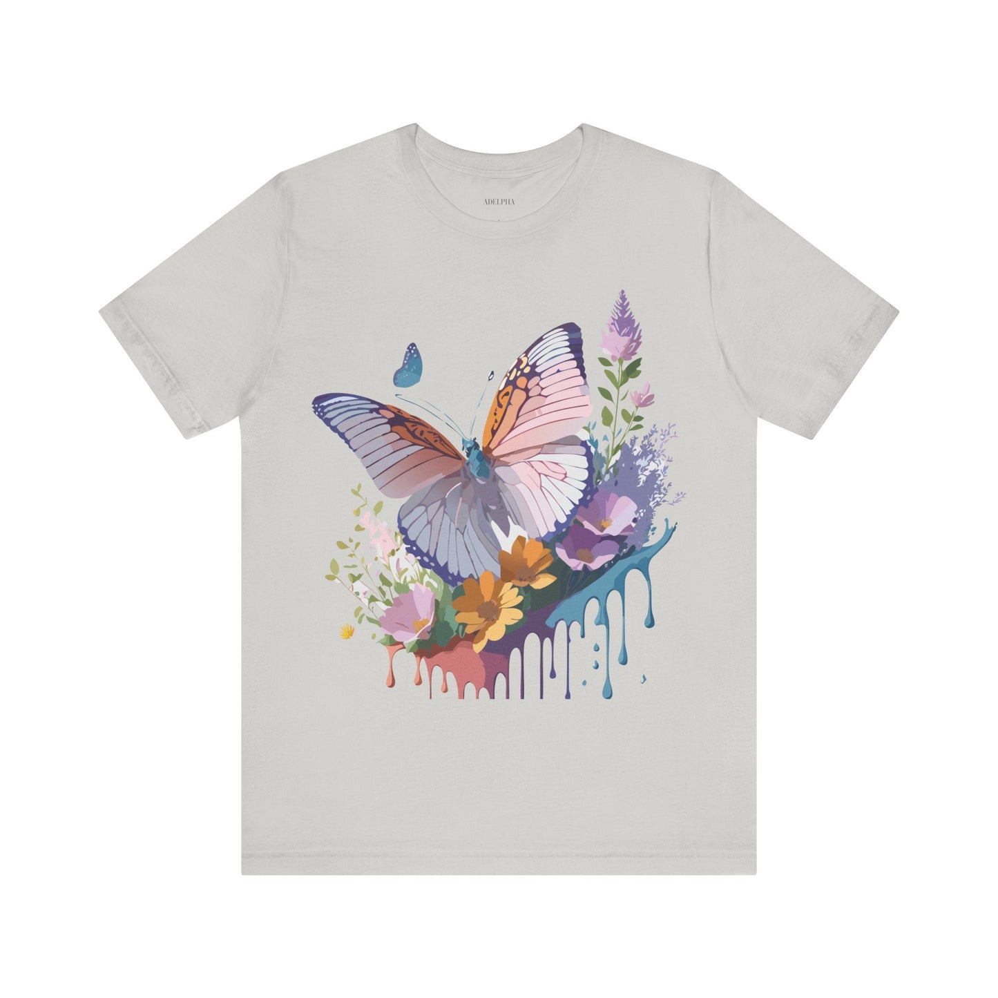 Butterfly Graphic Unisex 100 Cotton Lightweight Vintage Floral Design Jersey Tee 53