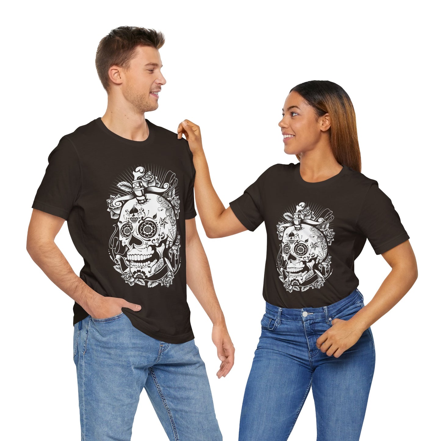 Unisex Cotton Tee Shirt with Skull