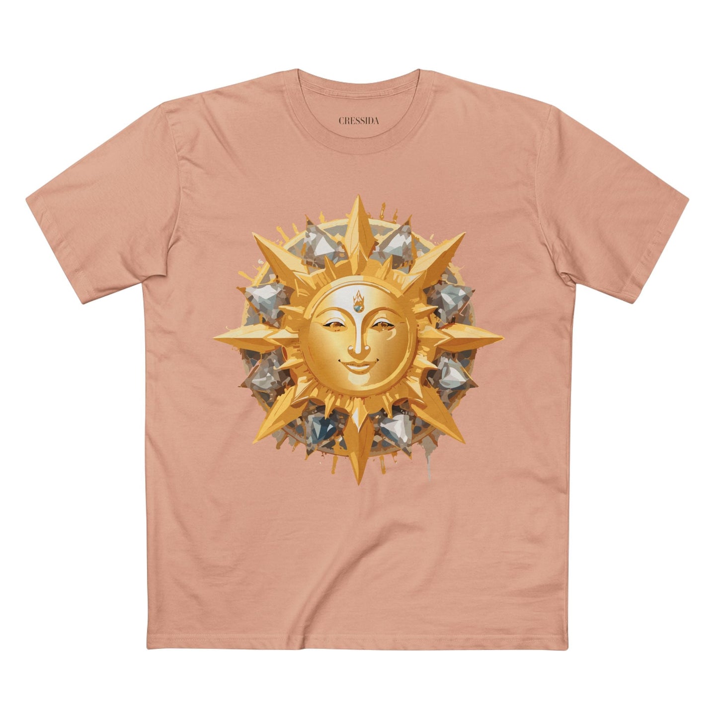 Gold Sun Graphic Unisex 100 Cotton T-Shirt with Golden Art Design 14