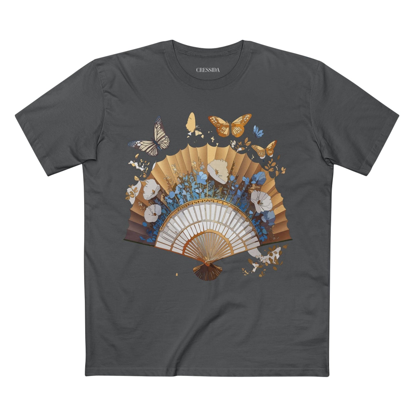 Antique Fan Graphic Design T-Shirt Unisex 100 Cotton Floral Carnival Artwork Tee 1