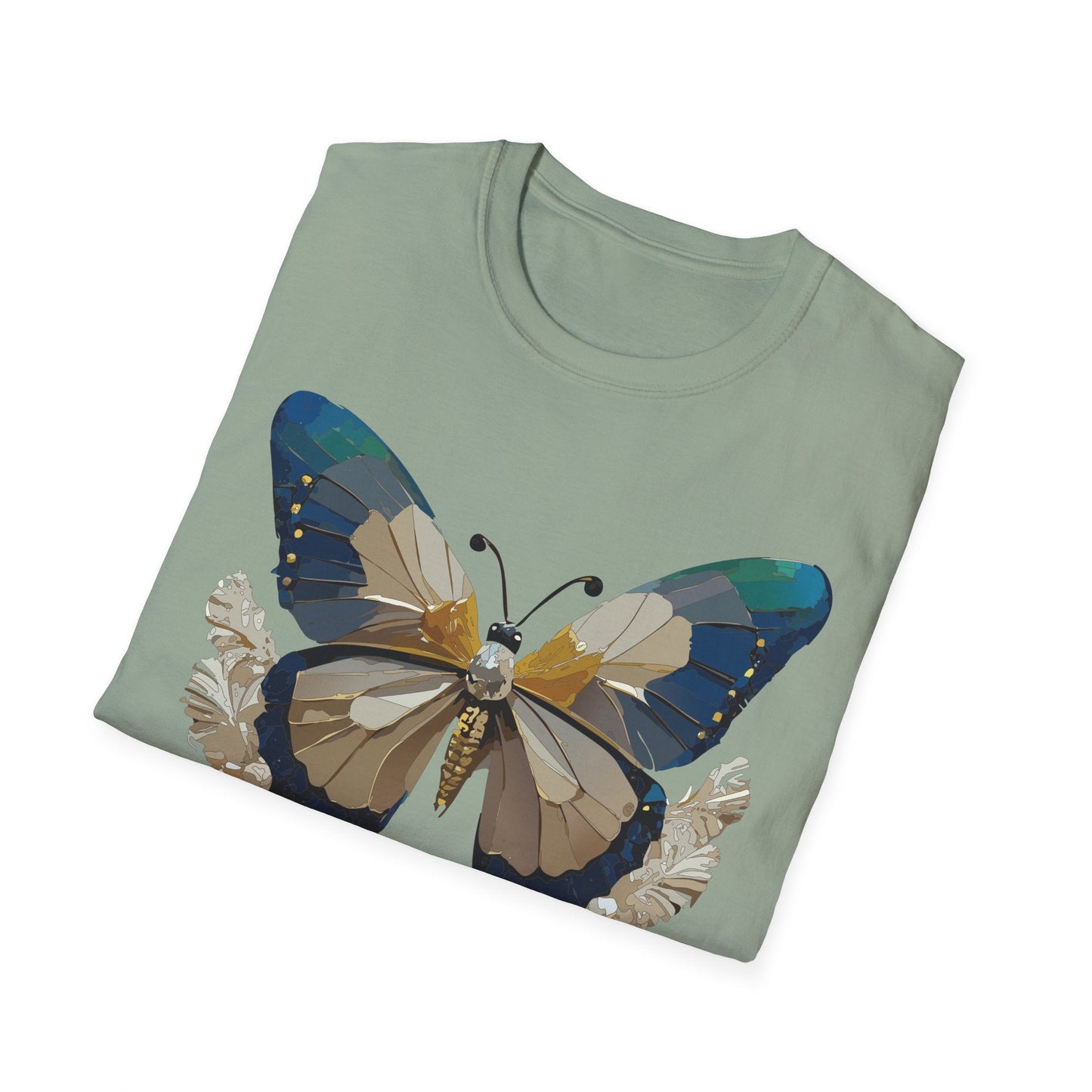 Butterfly Themed Unisex T Shirt With Monarch Design Gildan Softstyle 64000 Premium Ring Spun Cotton