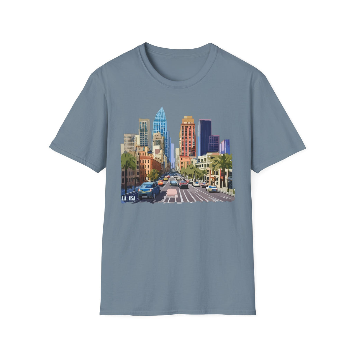 Los Angeles City Skyline T-Shirt | Urban Downtown Street Scene