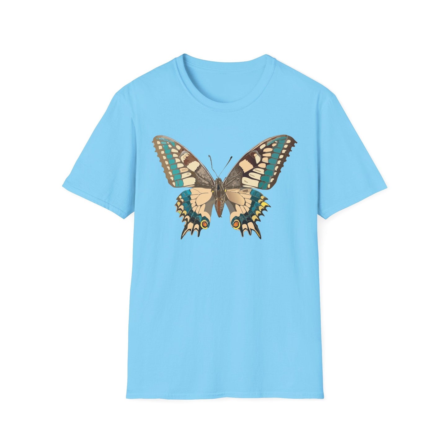 Unisex Butterfly T Shirt Softstyle 64000 Ring Spun Cotton Lightweight Tee Breathable Everyday Comfort