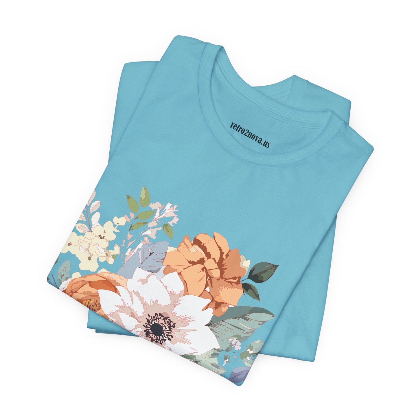Unisex Floral Shirt Jersey Short Sleeve Tee Lightweight Breathable Flowers Collection Retro2Nova