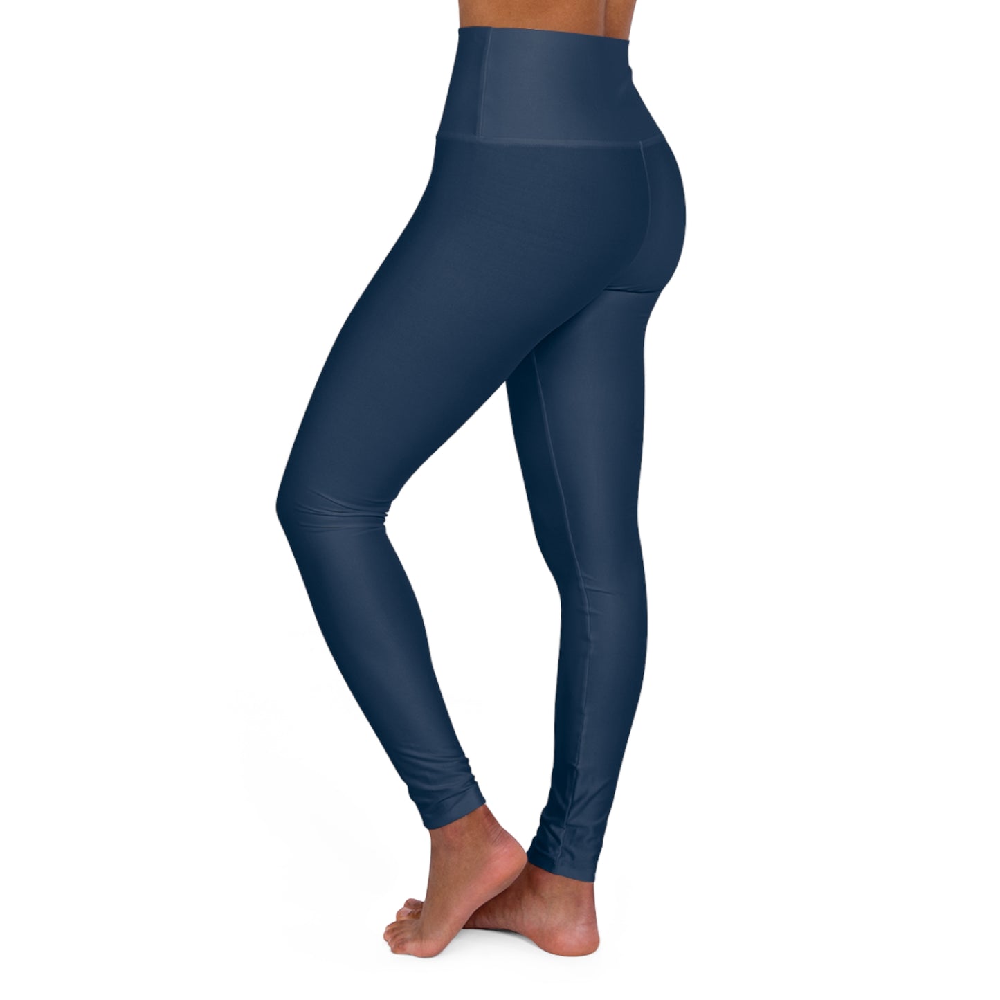 Deep Space Blue High-Waisted Yoga Leggings Women's Seamless Poly-Span Navy Athletic Tights for Pilates