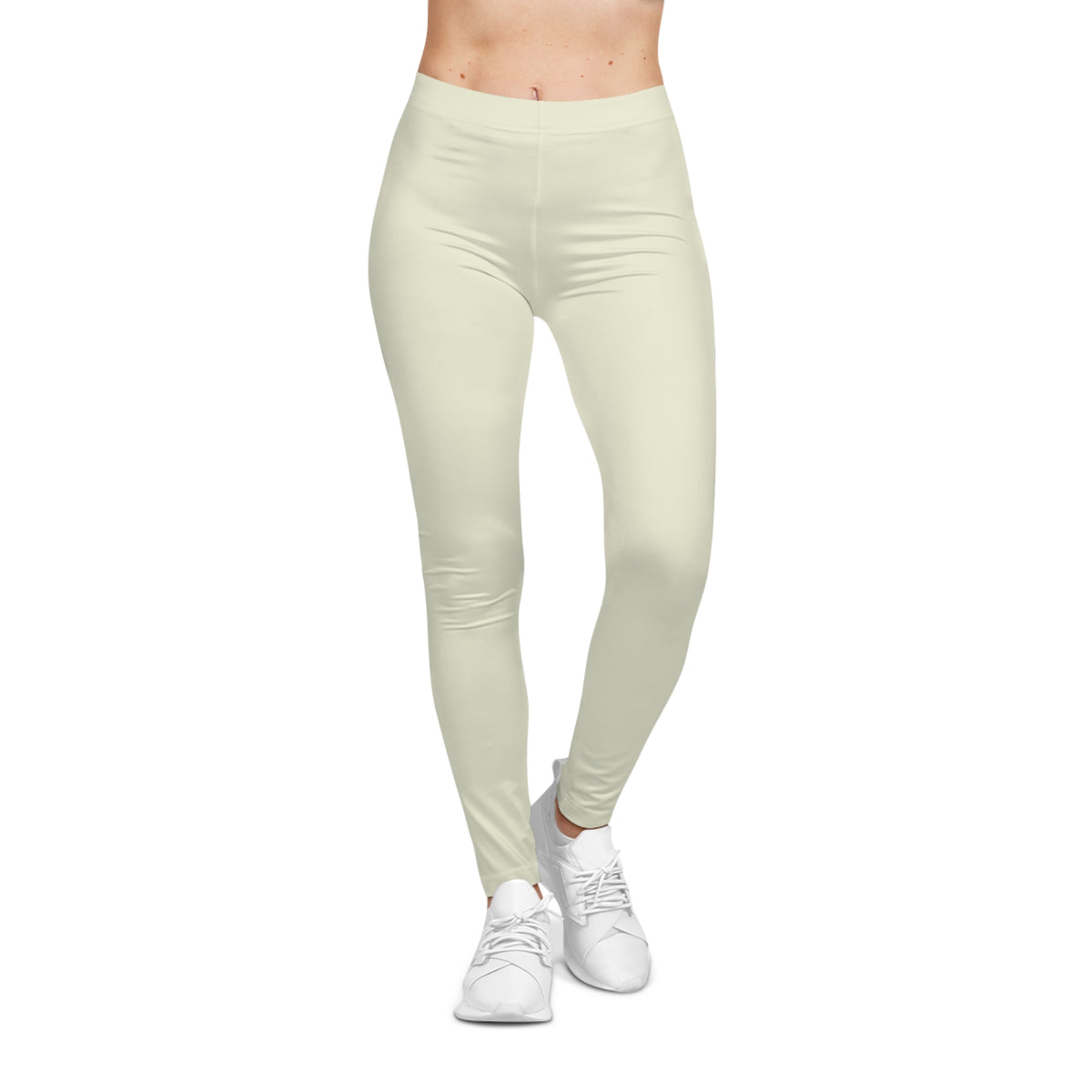 Shell Beige Color Women's Poly-Span Casual Leggings XS-2XL