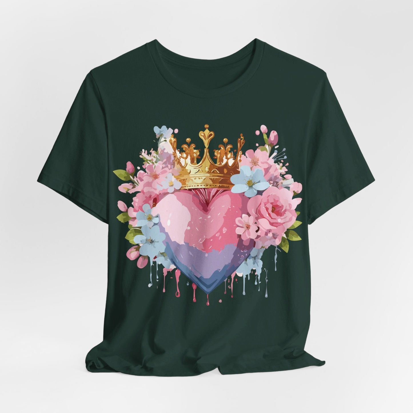 Valentine Day Graphic Unisex 100 Cotton Vintage Artwork with Love and Flower Design Tee 18