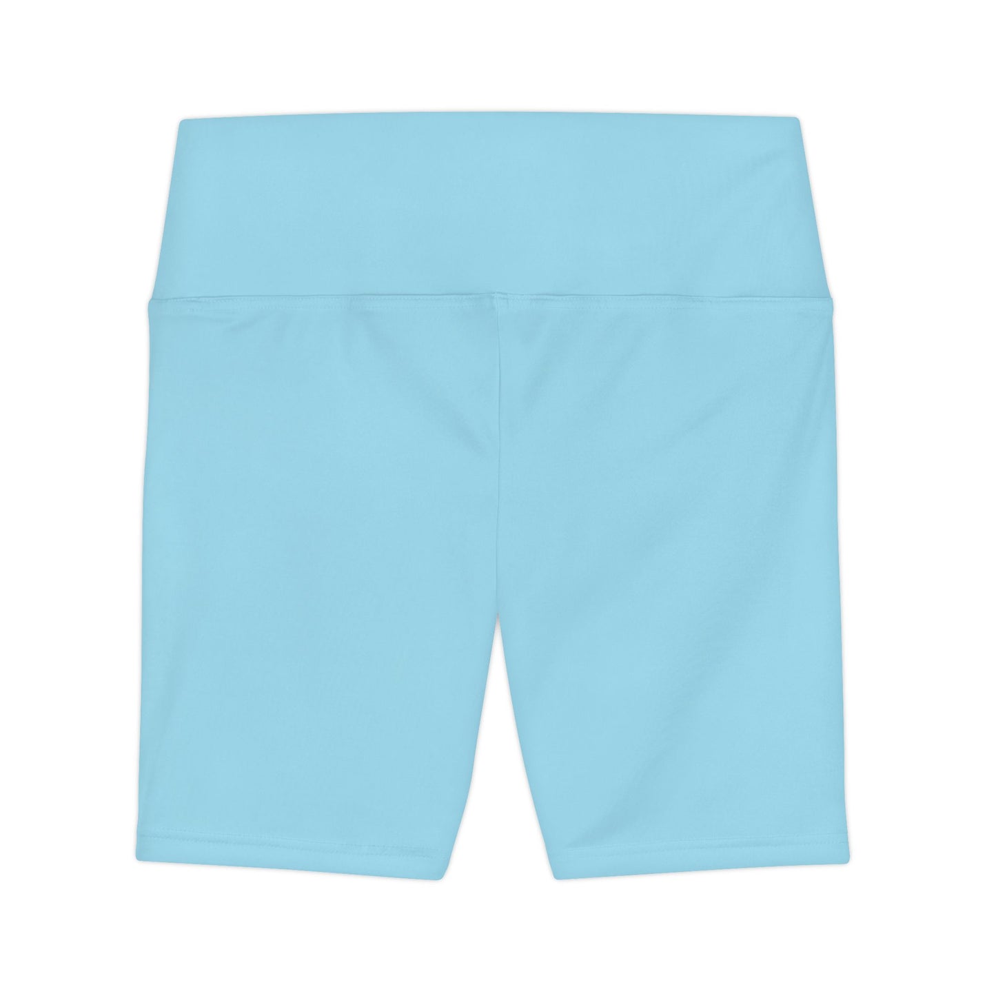 Frosted Blue Women's Workout Shorts — Solid High-Waist Biker Shorts for Exercise & Everyday Wear