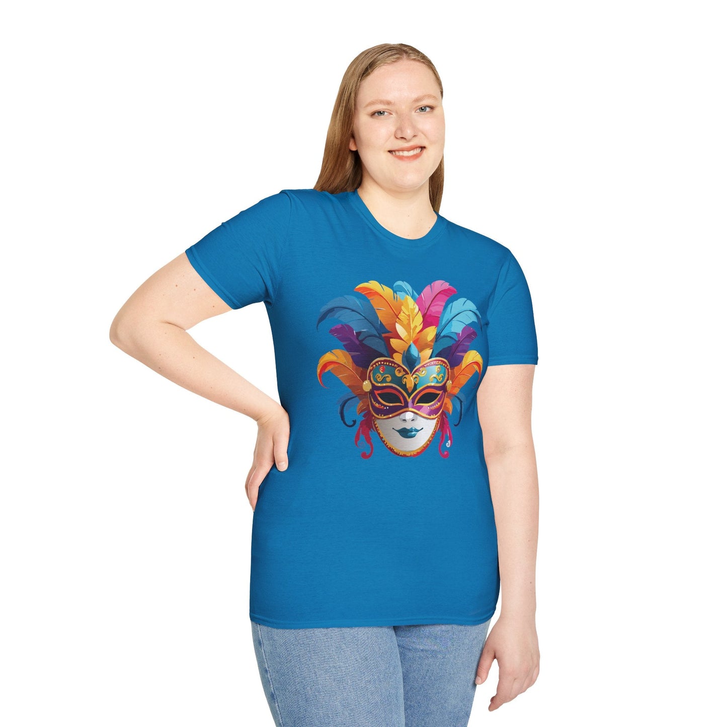 Mask Graphic Unisex Cotton Masquerade Design Artwork Tee 8