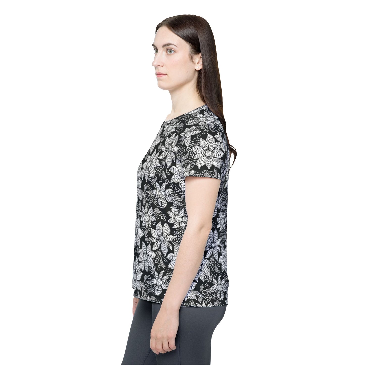 Lace Print Poly Shirt, Poly Shirt with Lace Print, Lace Shirt 37