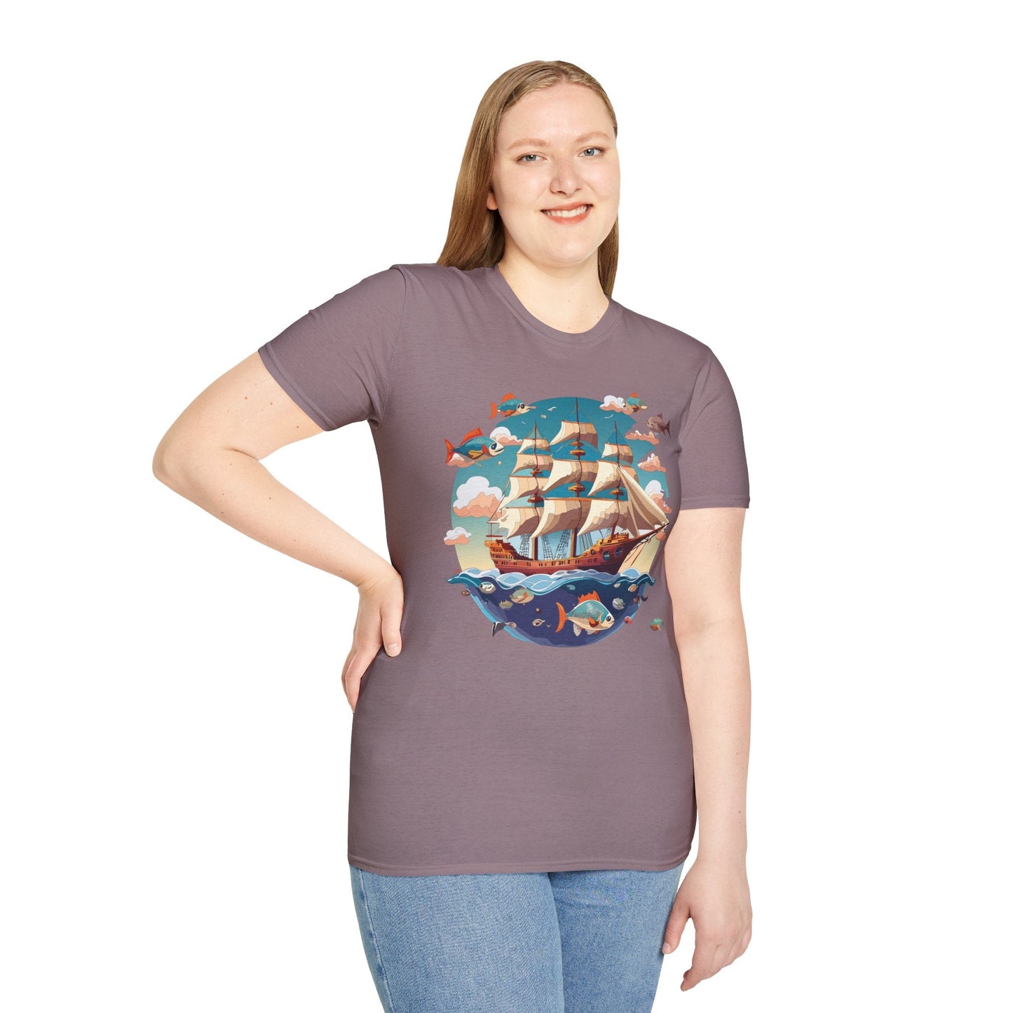 Unisex Ship T Shirts Frigate Vessel Tee By Gildan 64000 Softstyle 100 Percent Ring Spun Cotton