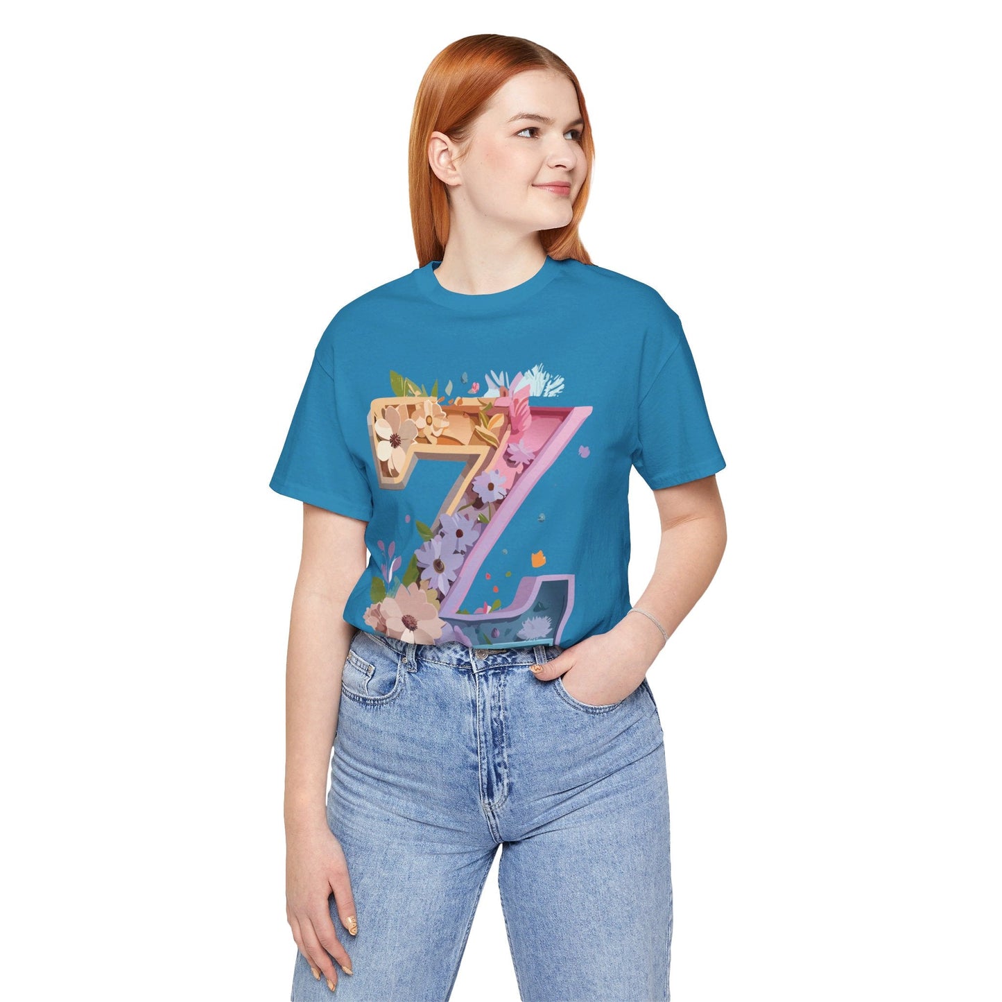 Letter Z Shirt Unisex Graphic Tee Adelpha Vintage Inspired Artwork Short Sleeve Jersey