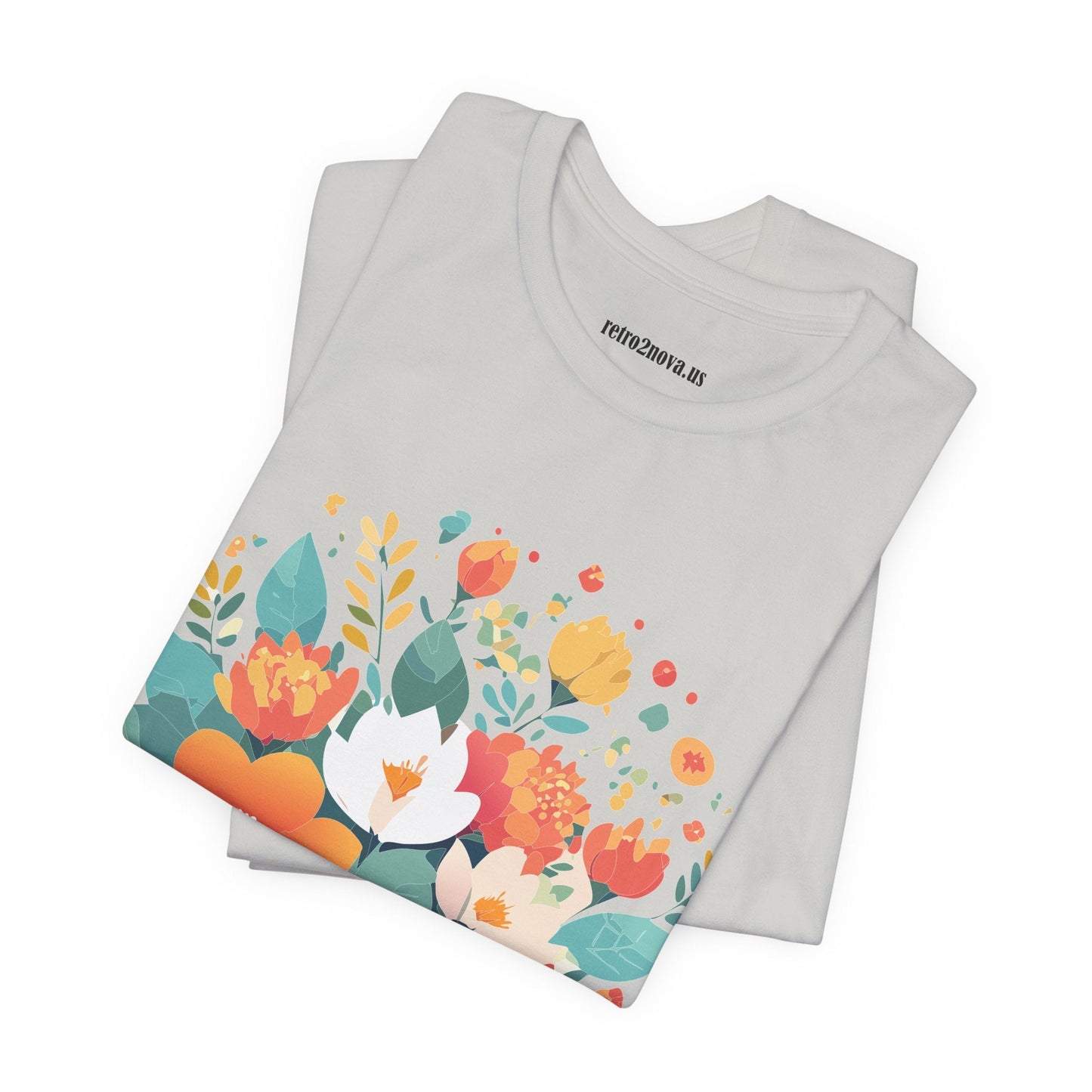 Floral Flowers Shirt Unisex Lightweight Breathable Jersey Tee Floral Pattern Short Sleeve