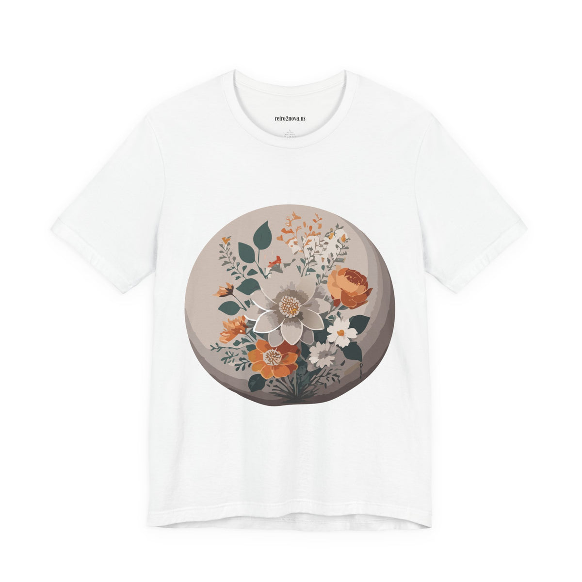 Floral Graphic Unisex Cotton Bella+Canvas Tee with Flowers Design ab11