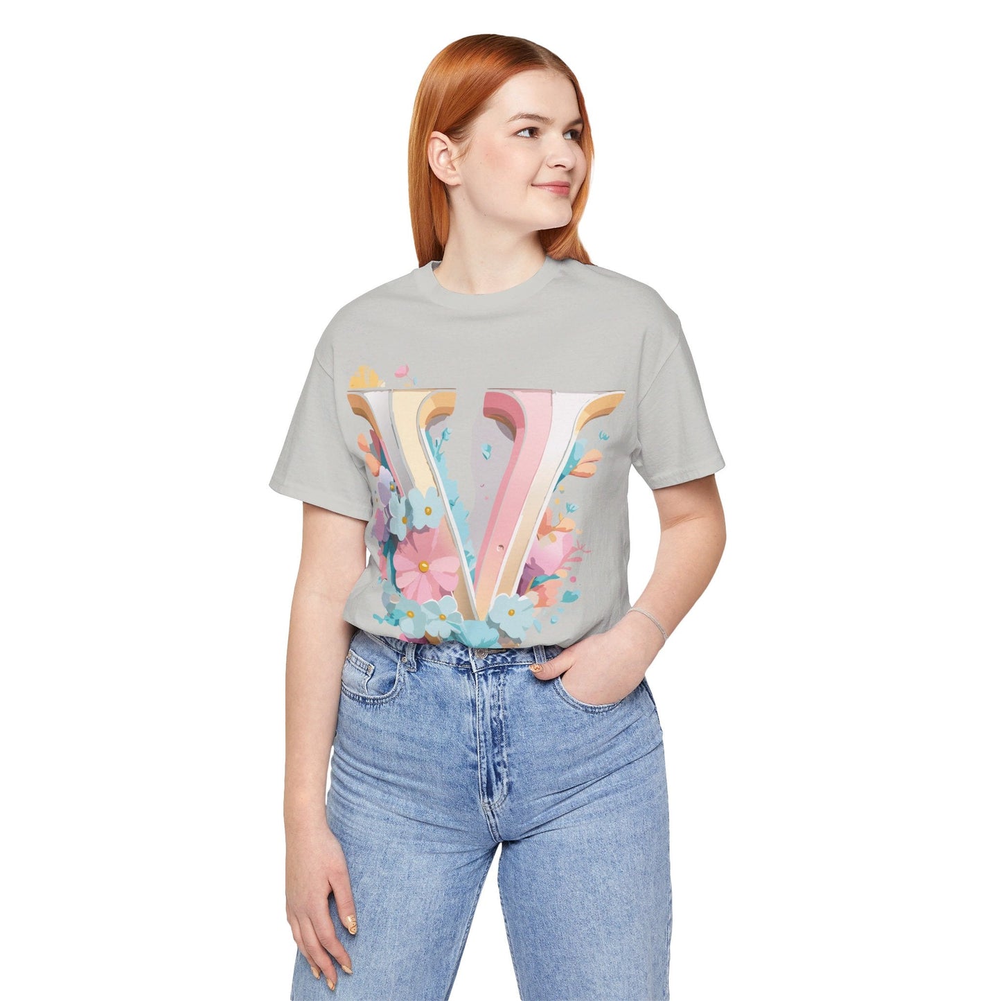 Adelpha Letter V Shirt Graphic Tee Unisex Jersey Short Sleeve Vintage Inspired Design