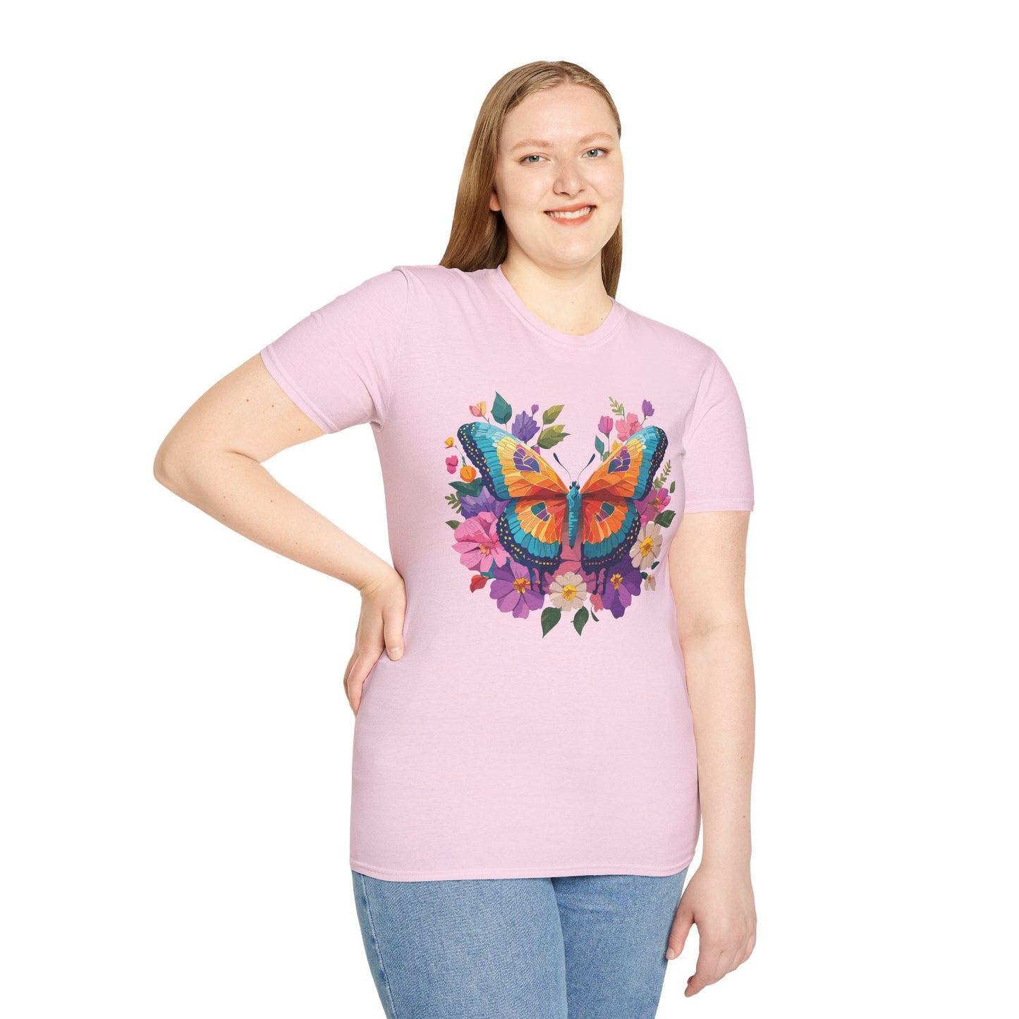 Butterfly Themed Unisex Softstyle T Shirt 100 Cotton Monarch Design Tee Gildan 64000