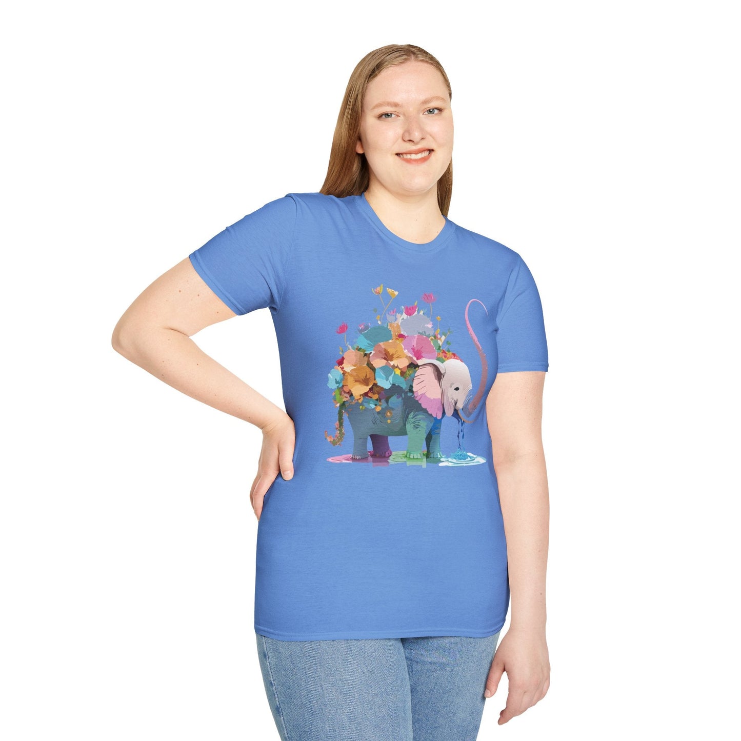 Elephant T Shirt Unisex Softstyle Cotton Tee With Animated Elephant Design Premium Comfort