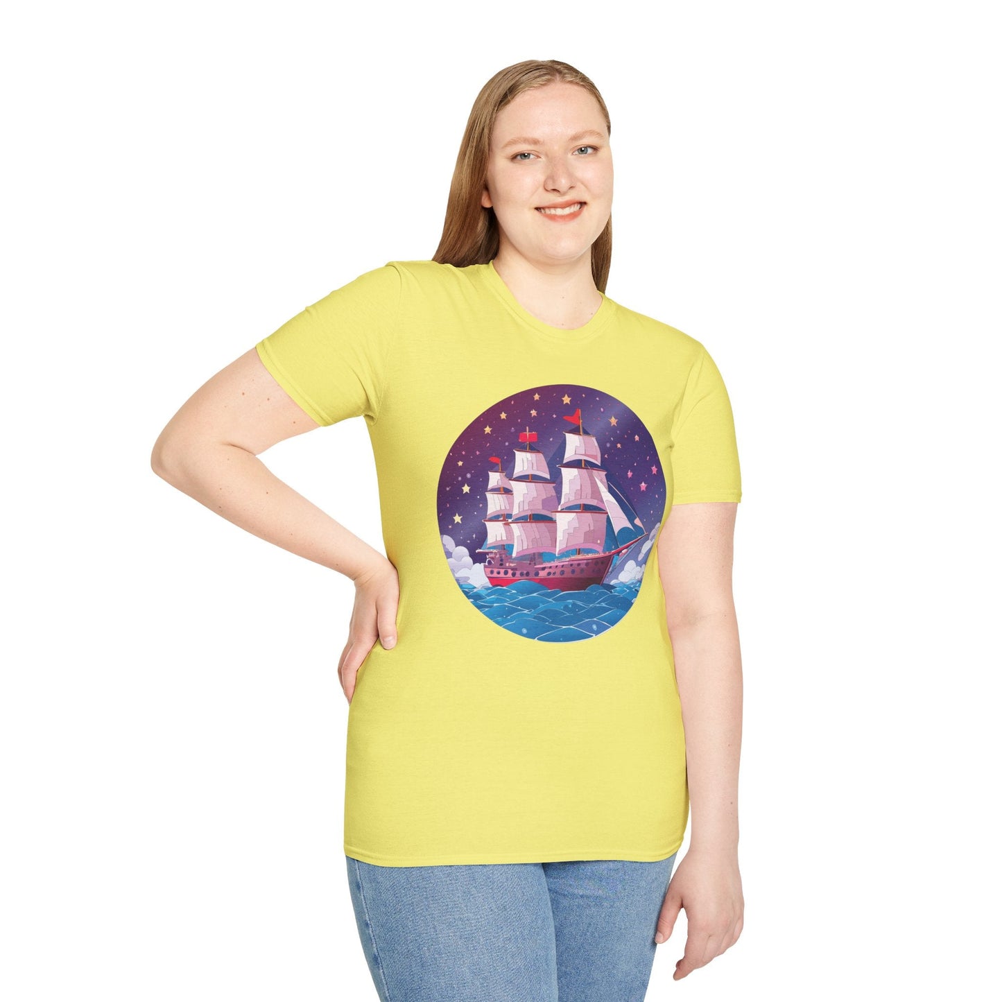Ship T Shirts Frigate Vessel Tee Unisex Softstyle 64000 Gildan Ring Spun Cotton T Shirt