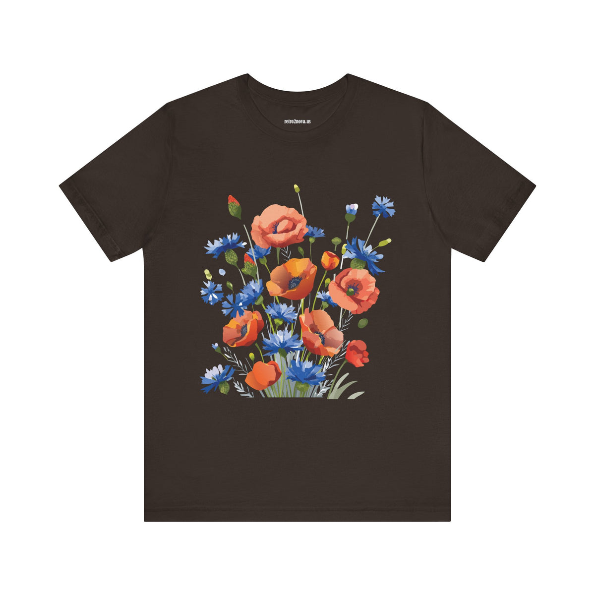 Floral Graphic Unisex Cotton Bella+Canvas Tee with Flowers Design ab8