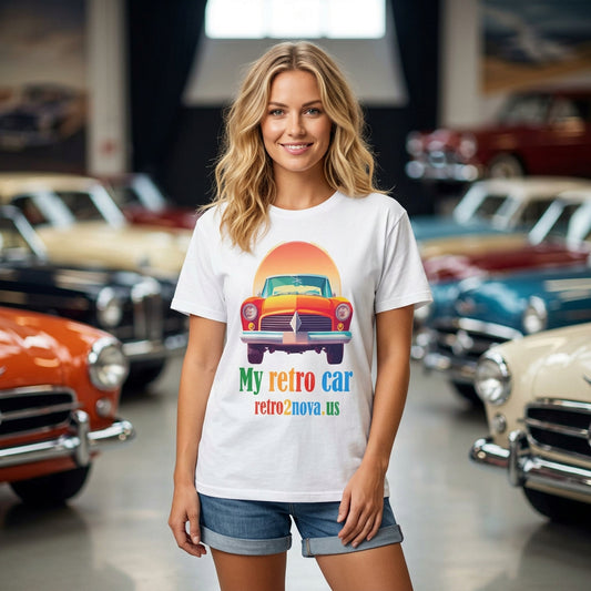 Retro Car Vintage Graphic Tee Staple Unisex 100 Cotton Tee Shirt - RC-10