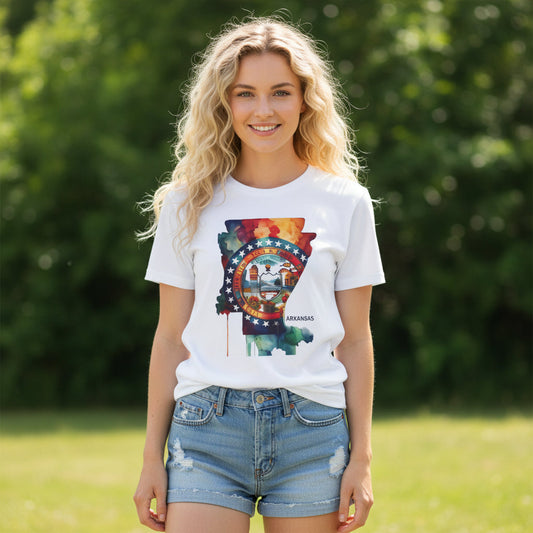 Arkansas Graphic Unisex Cotton T‑Shirt 1