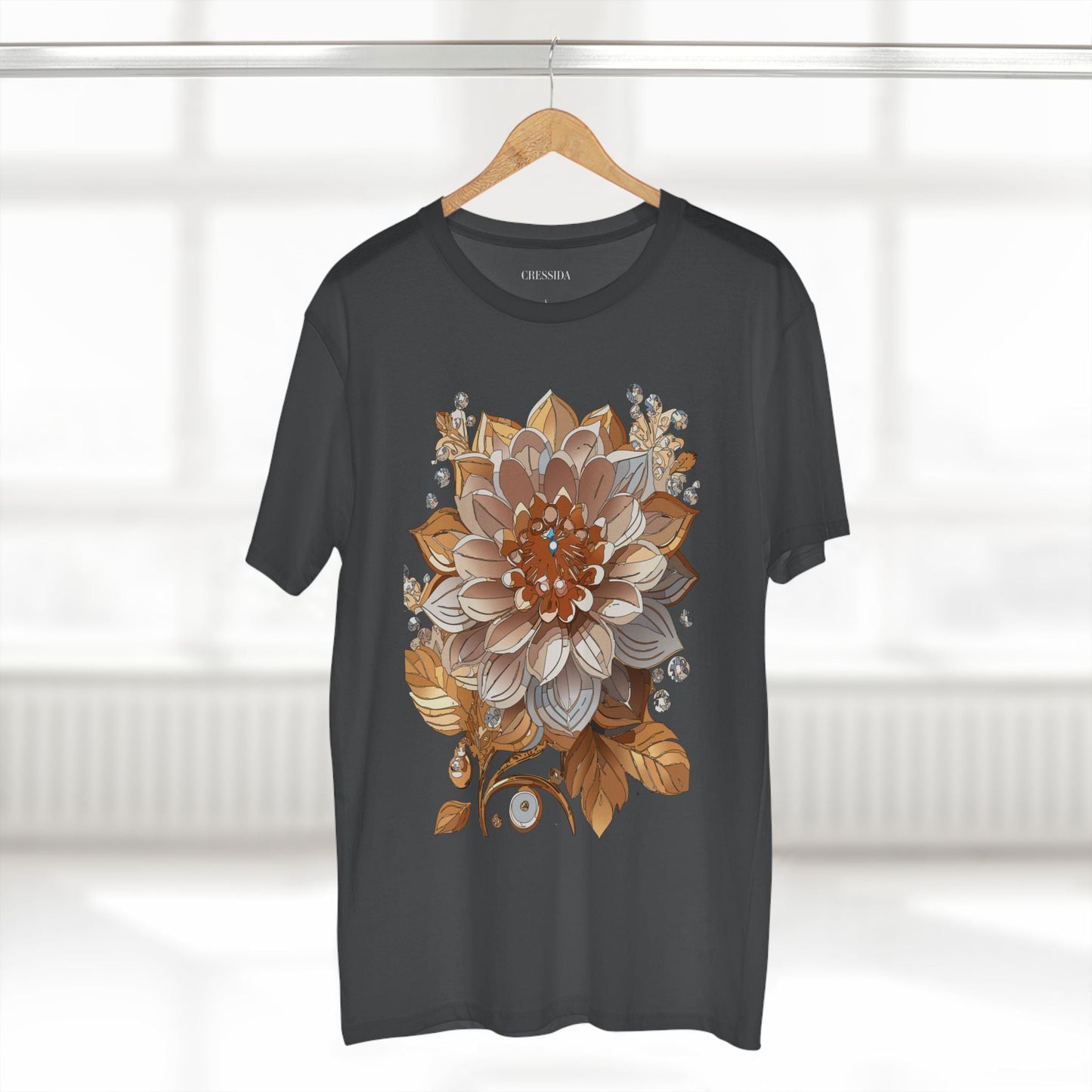 Floral Graphic T-Shirt Unisex 100 Cotton Art Design with Antique Flowers Tee 1