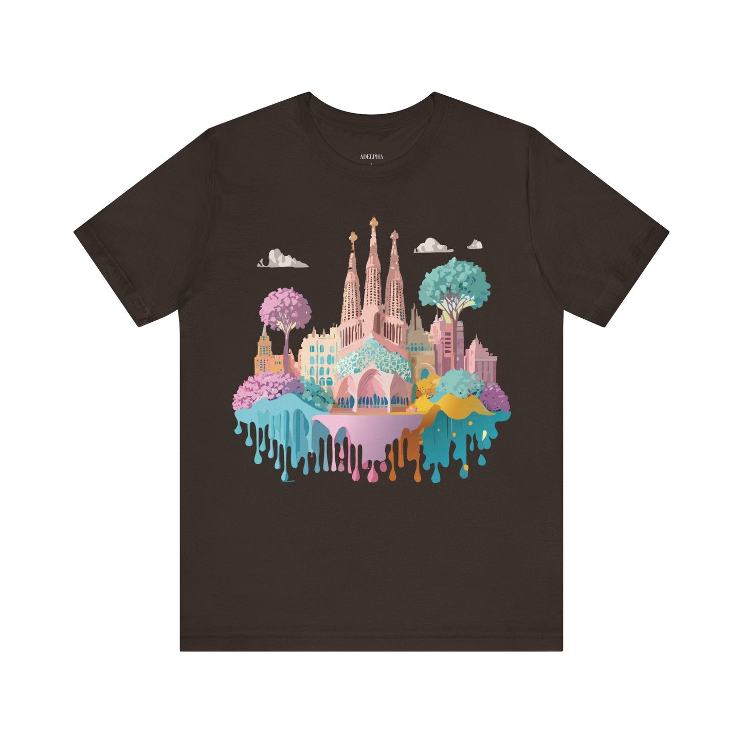 Barcelona Tourist Shirt Unisex Graphic Tee Featuring Original Vintage Art Adelpha