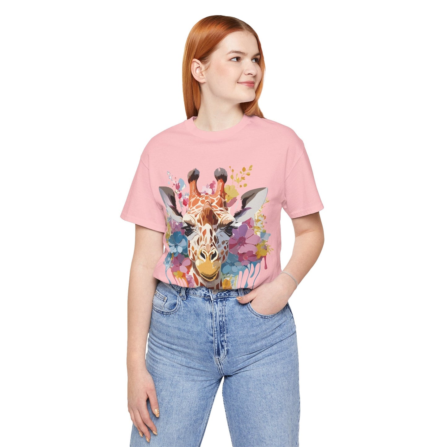 Adelpha Giraffe Graphic Tee Unisex Vintage Inspired Artwork Jersey Short Sleeve
