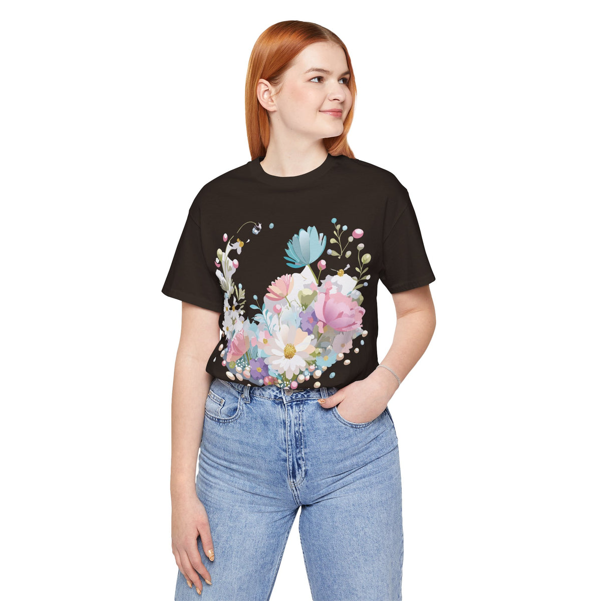 Floral Graphic Tee Shirt - Bella+Canvas Unisex 100 Cotton 22