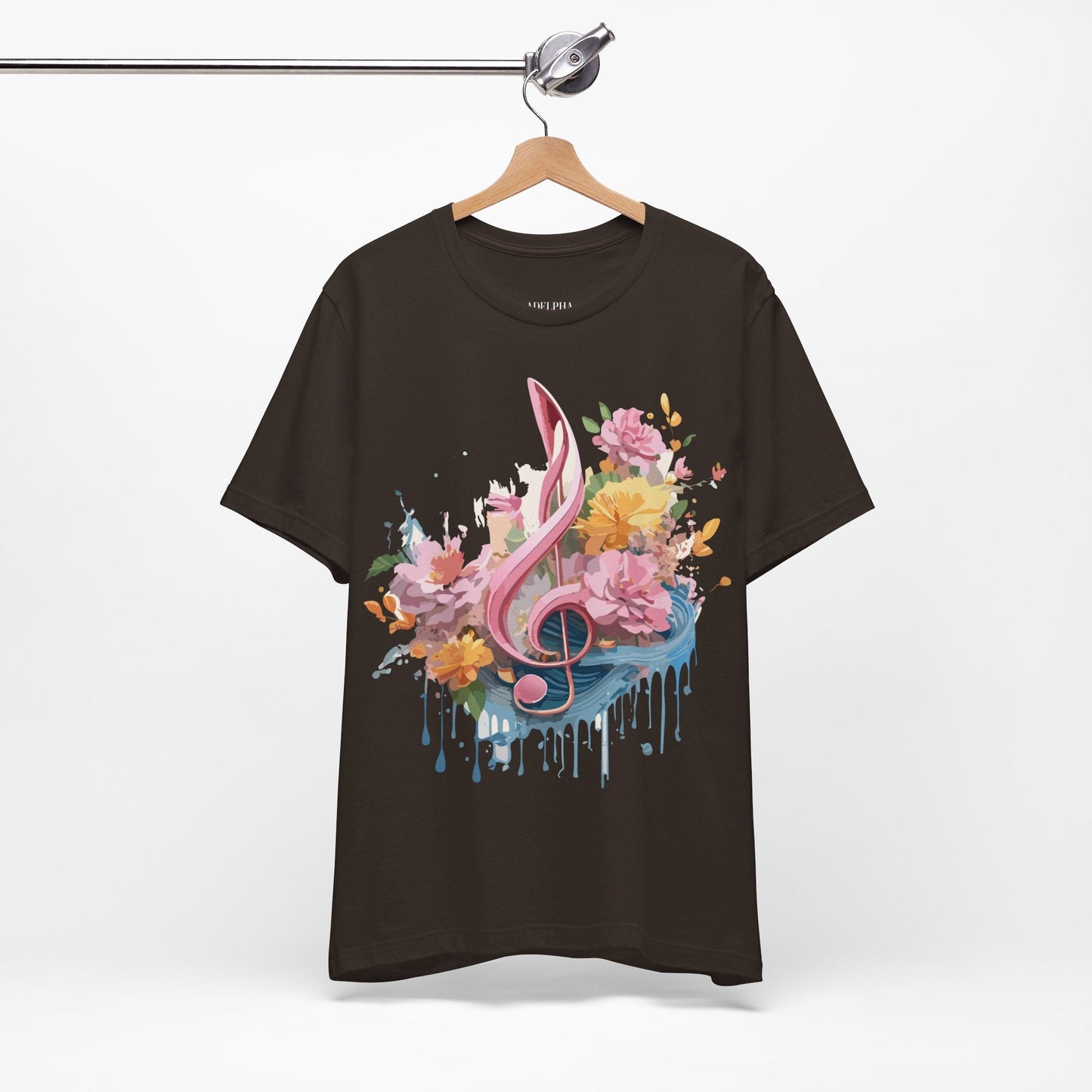 Music Graphic Unisex 100 Cotton Vintage Art with Musical Elements Tee 139