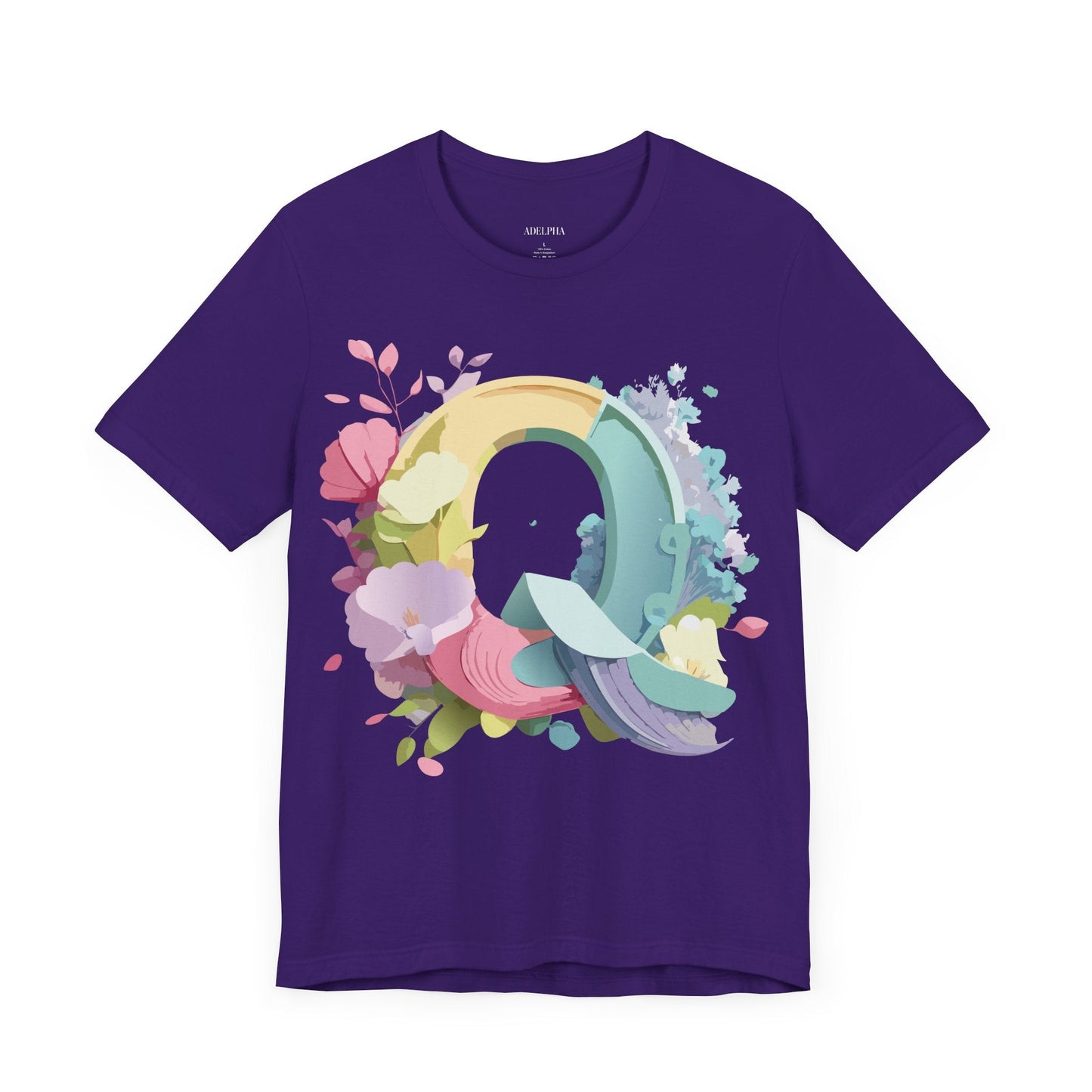 Letter Q Graphic Tee Unisex Short Sleeve Vintage Inspired Art Adelpha Tee Premium Cotton Comfort