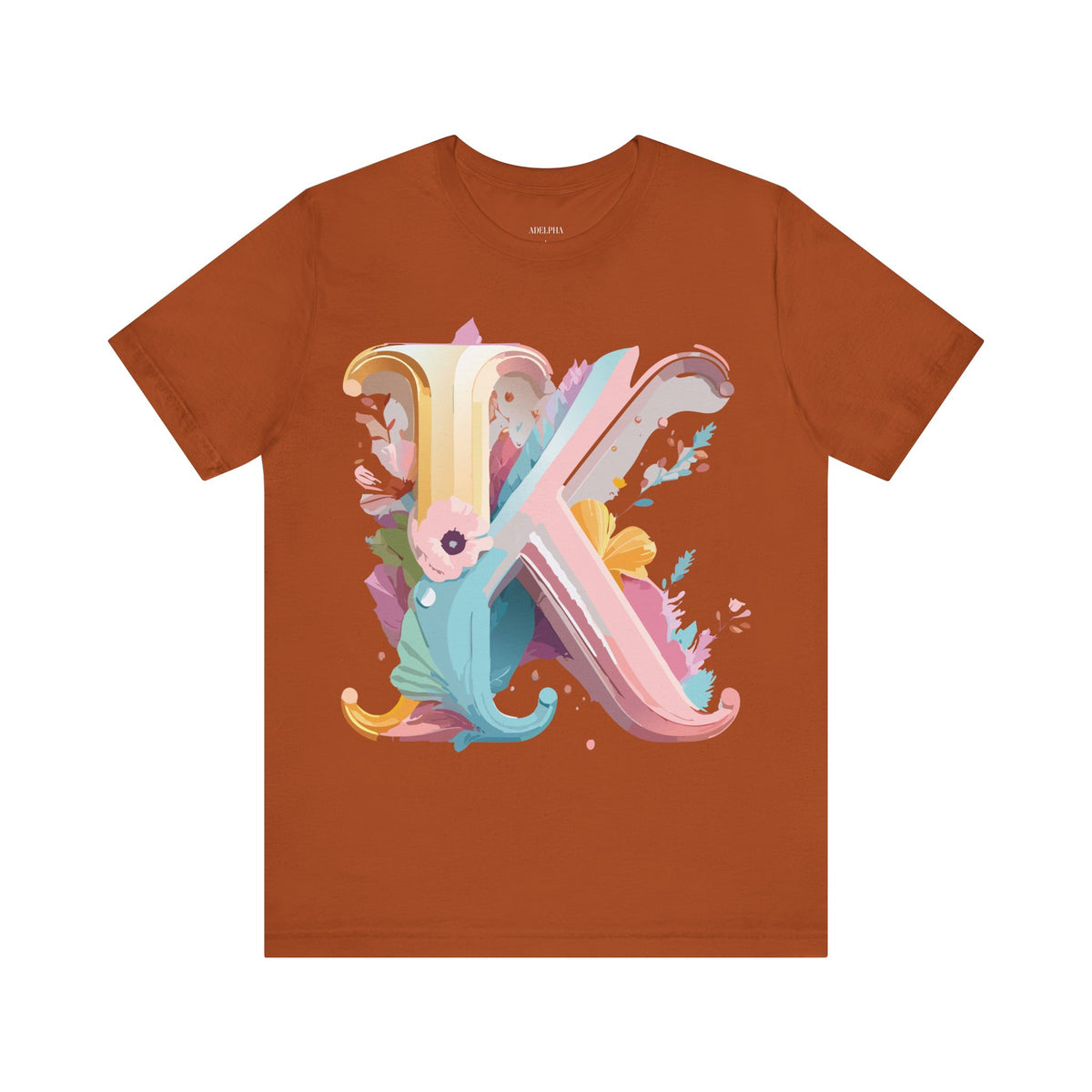 Letter K Graphic Unisex Cotton Bella+Canvas Tee with Art Letter Design